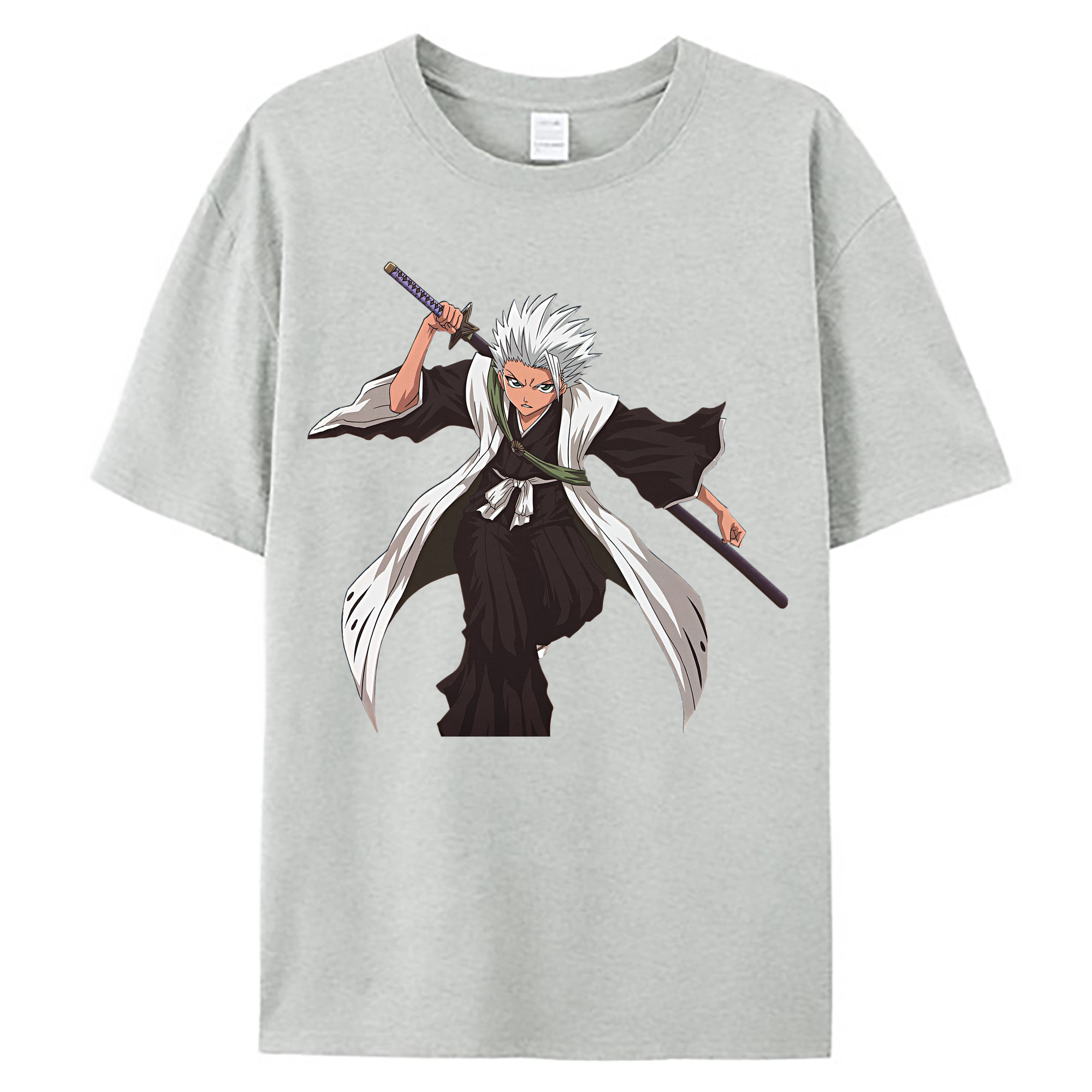 （画像用） ブリーチ 日番谷冬獅郎（ひつがや とうしろう） BLEACH Hitsugaya Toushirou 綿100％ メンズ半袖Tシャツ｜肌触りやわらか＆通気性