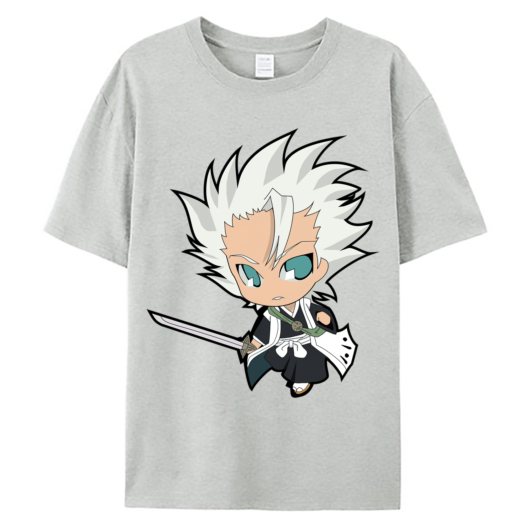 （画像用） ブリーチ 日番谷冬獅郎（ひつがや とうしろう） BLEACH Hitsugaya Toushirou 綿100％ メンズ半袖Tシャツ｜肌触りやわらか＆通気性