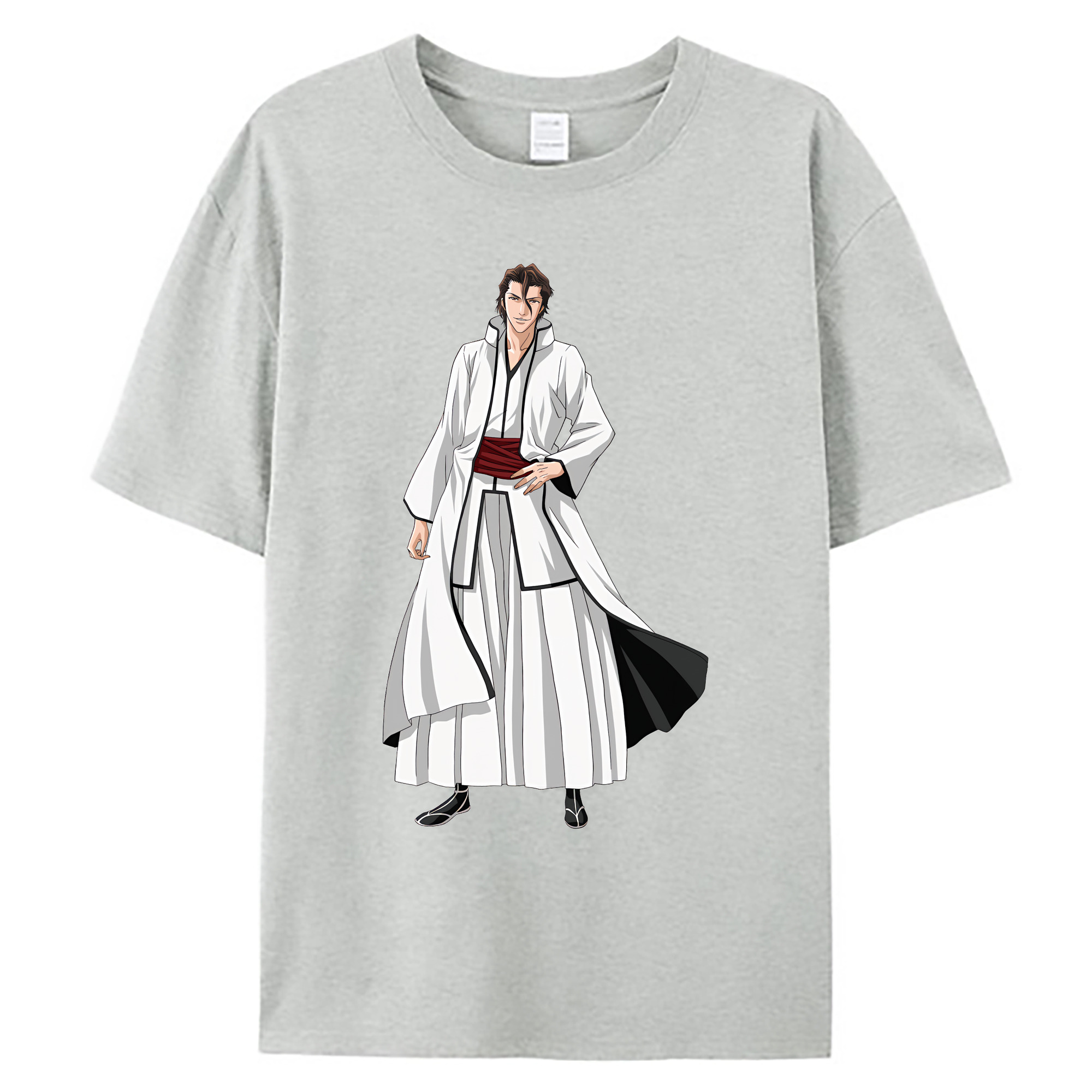 （画像用） ブリーチ 藍染 惣右介（あいぜん そうすけ） BLEACH Aizen Sousuke 綿100％ メンズ半袖Tシャツ｜肌触りやわらか＆通気性