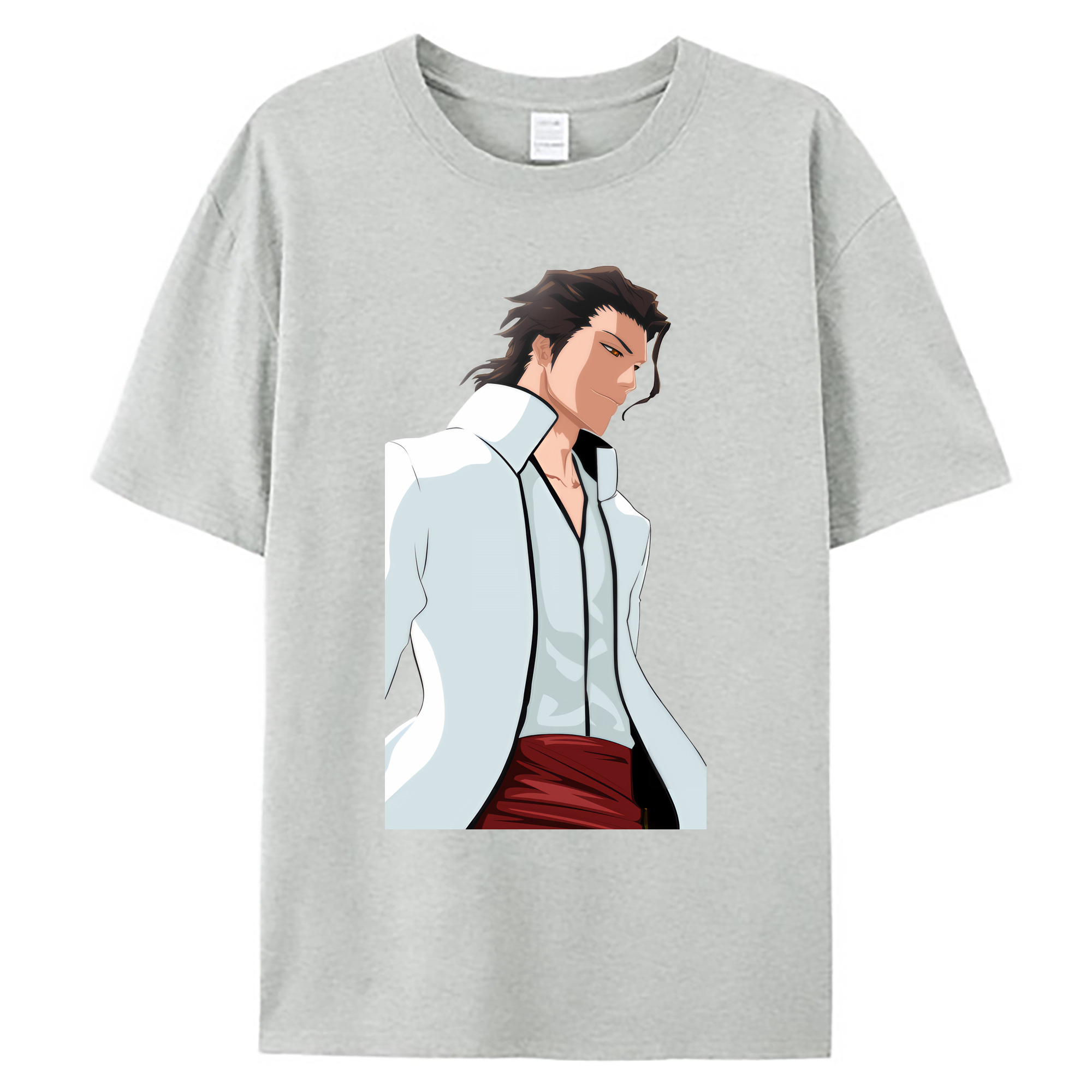 （画像用） ブリーチ 藍染 惣右介（あいぜん そうすけ） BLEACH Aizen Sousuke 綿100％ メンズ半袖Tシャツ｜肌触りやわらか＆通気性
