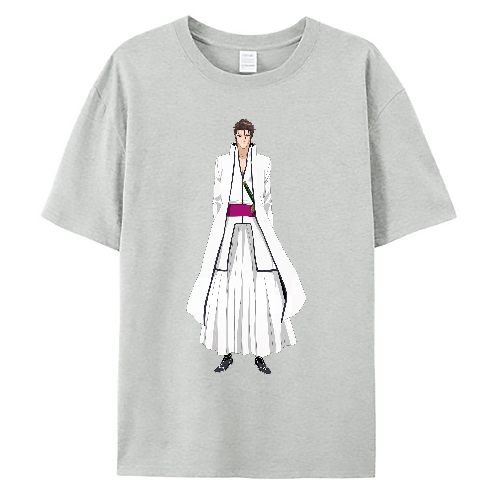 （画像用） ブリーチ 藍染 惣右介（あいぜん そうすけ） BLEACH Aizen Sousuke 綿100％ メンズ半袖Tシャツ｜肌触りやわらか＆通気性