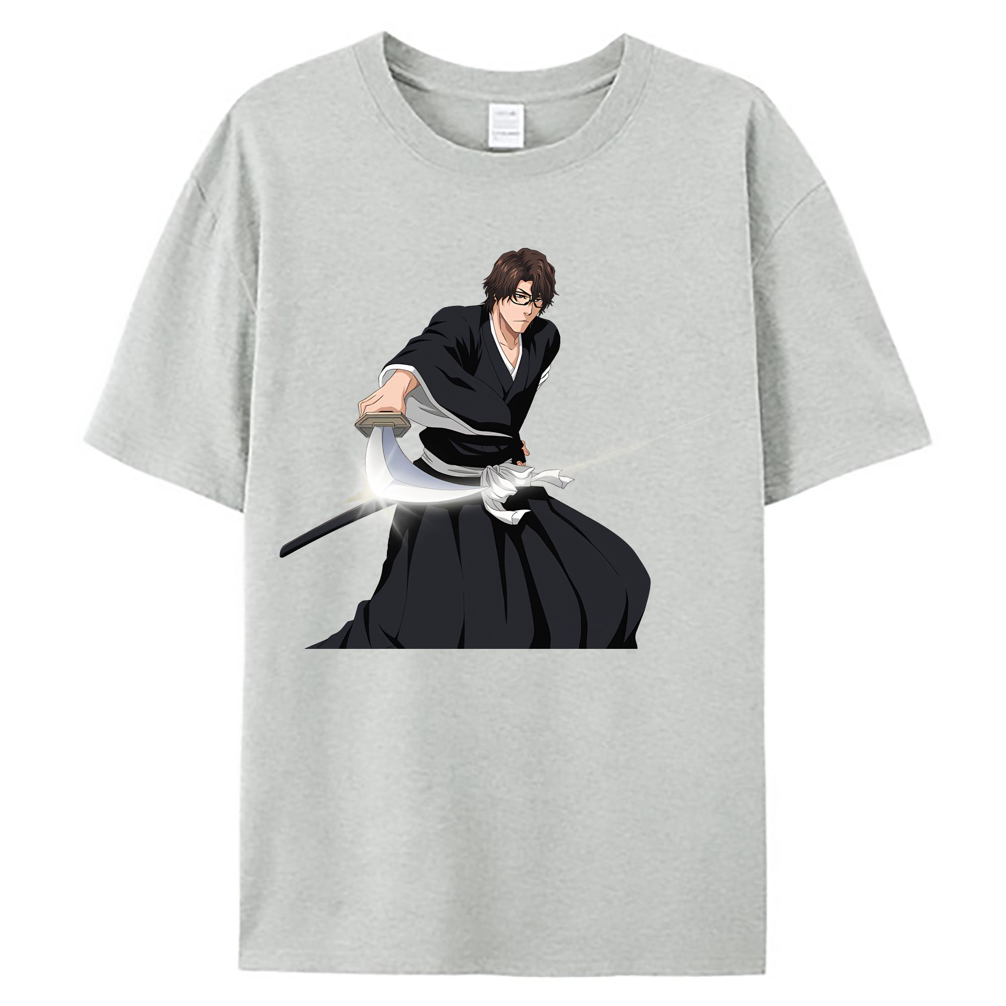 （画像用） ブリーチ 藍染 惣右介（あいぜん そうすけ） BLEACH Aizen Sousuke 綿100％ メンズ半袖Tシャツ｜肌触りやわらか＆通気性