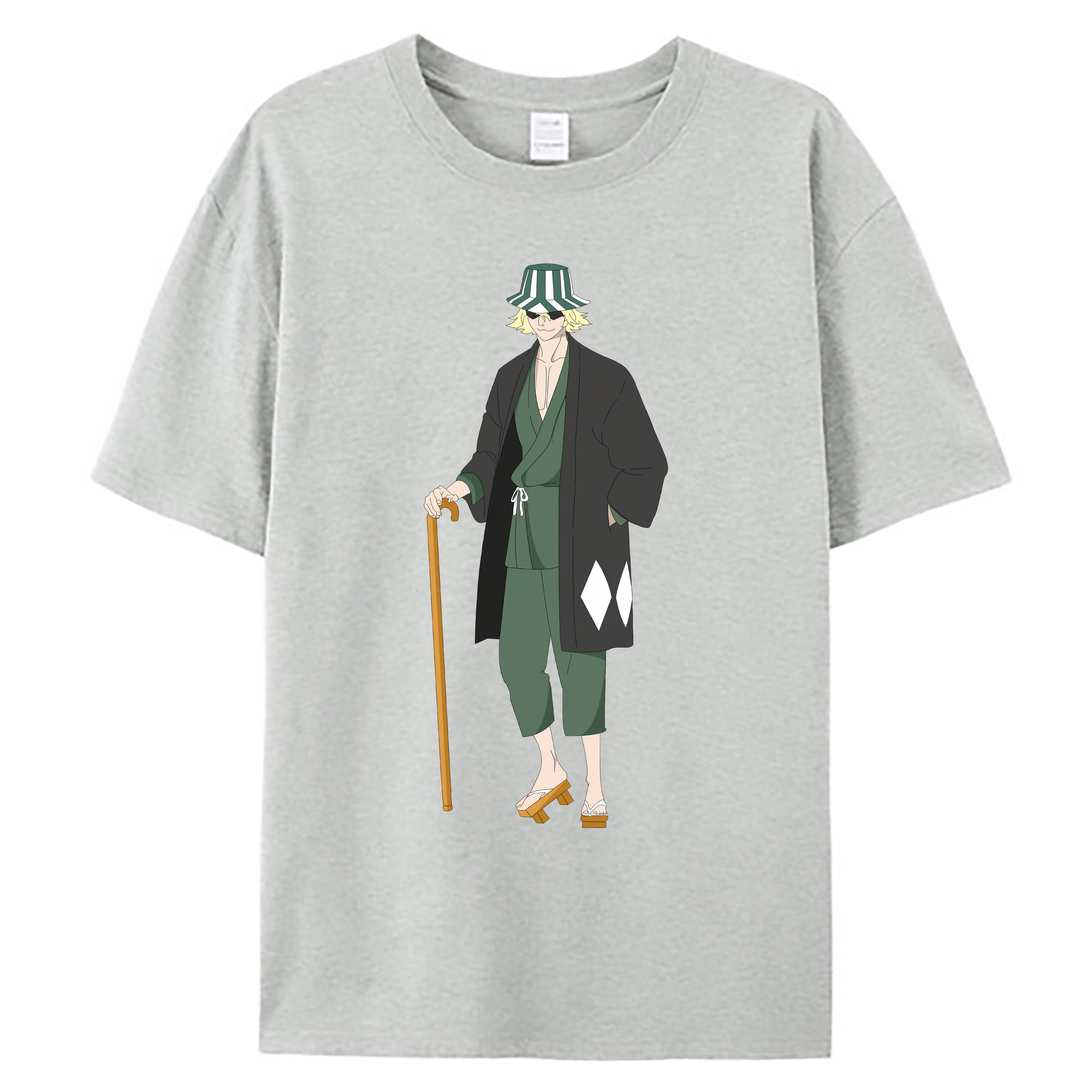 （画像用） "ブリーチ 浦原 喜助（うらはら きすけ） BLEACH Urahara Kisuke " 綿100％ メンズ半袖Tシャツ｜肌触りやわらか＆通気性