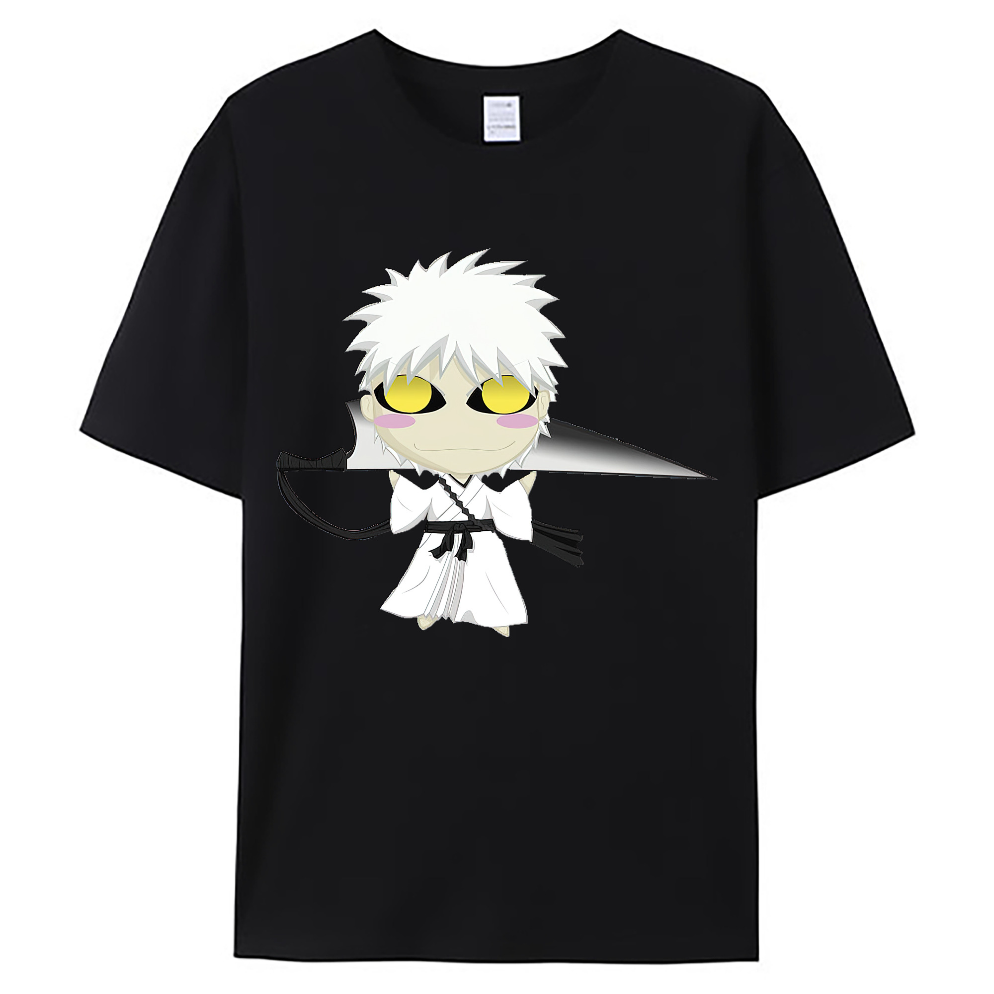 （画像用） ブリーチ 黒崎一護（くろさき いちご）BLEACH Kurosaki Ichigo 綿100％ メンズ半袖Tシャツ｜肌触りやわらか＆通気性