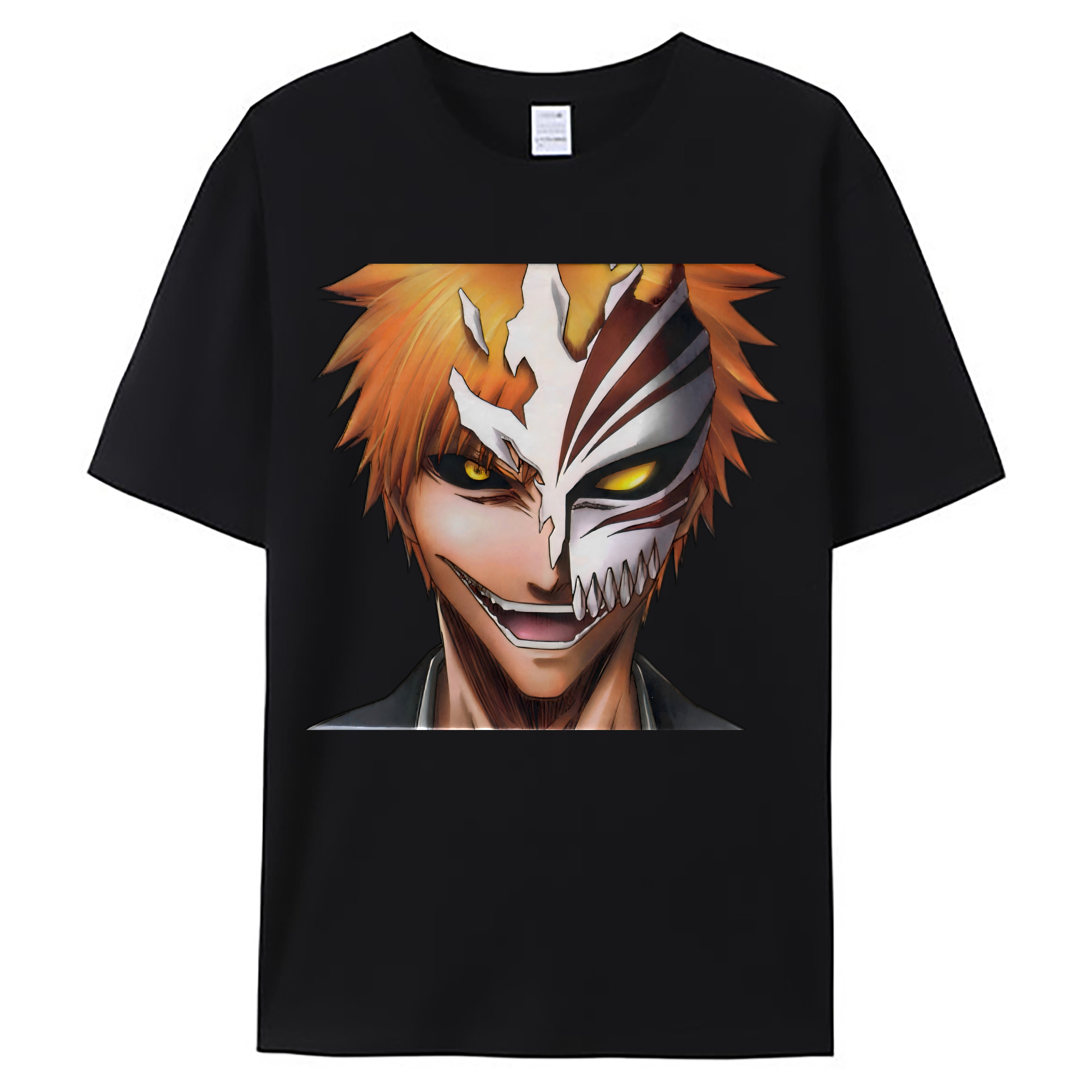 （画像用） ブリーチ 黒崎一護（くろさき いちご）BLEACH Kurosaki Ichigo 綿100％ メンズ半袖Tシャツ｜肌触りやわらか＆通気性