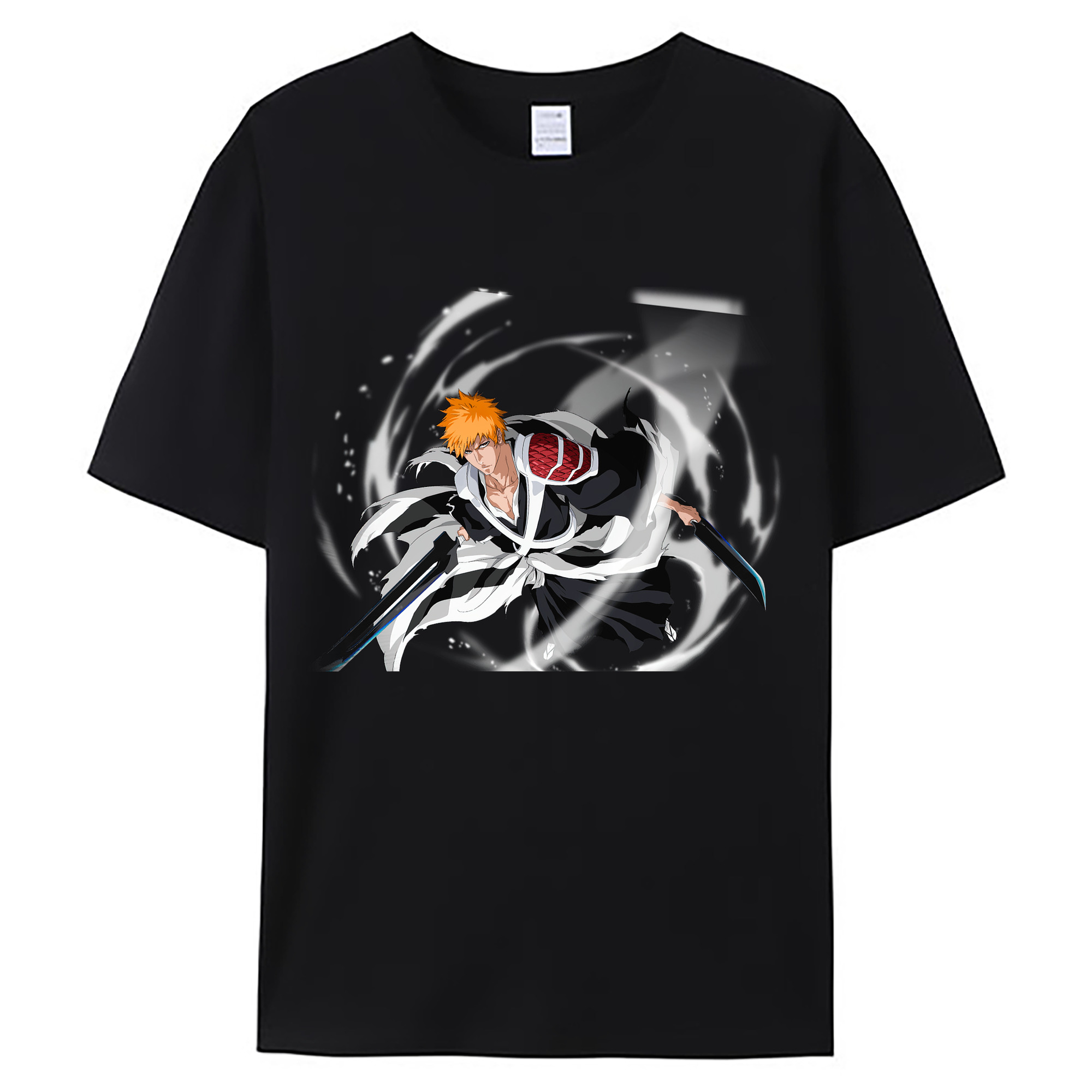 （画像用） ブリーチ 黒崎一護（くろさき いちご）BLEACH Kurosaki Ichigo 綿100％ メンズ半袖Tシャツ｜肌触りやわらか＆通気性