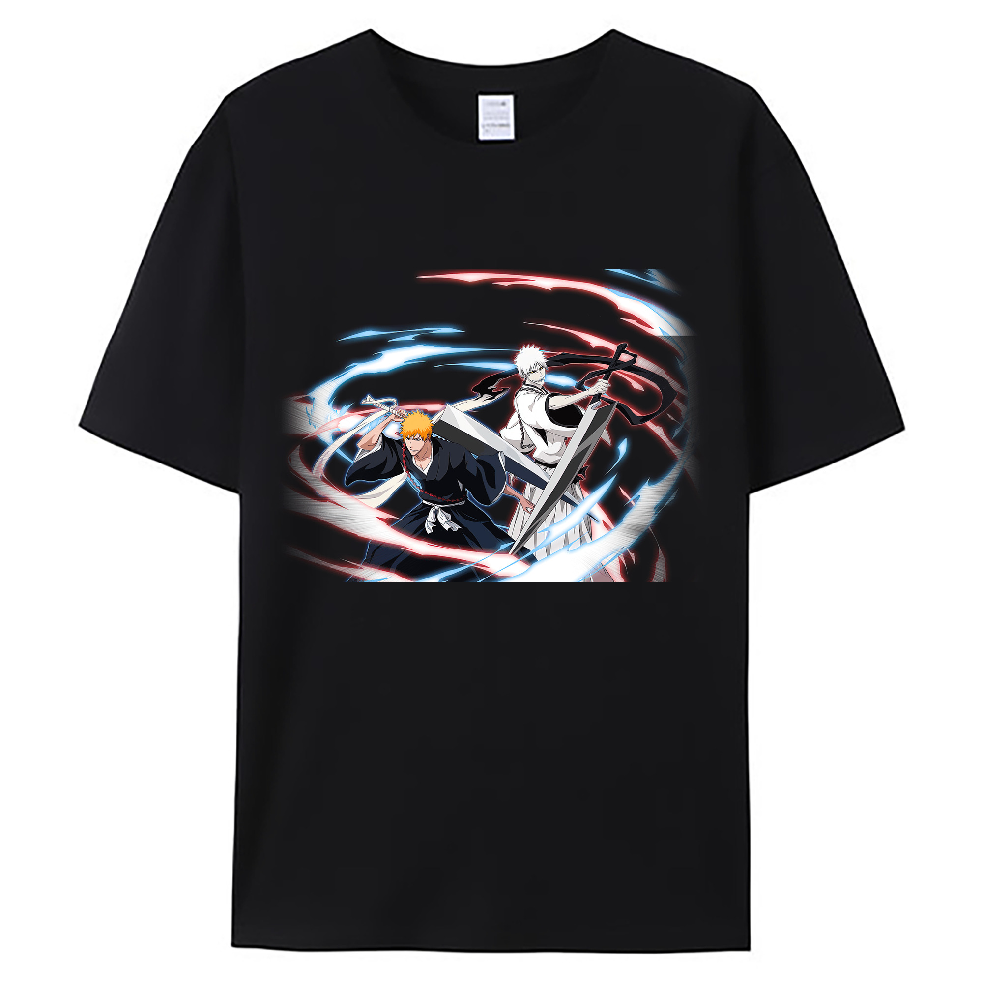 （画像用） ブリーチ 黒崎一護（くろさき いちご）BLEACH Kurosaki Ichigo 綿100％ メンズ半袖Tシャツ｜肌触りやわらか＆通気性