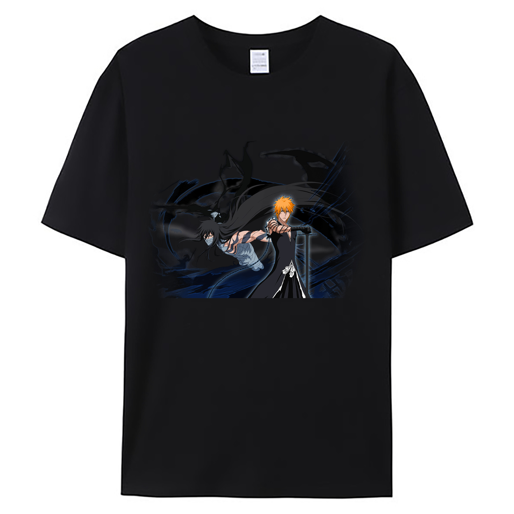 （画像用） ブリーチ 黒崎一護（くろさき いちご）BLEACH Kurosaki Ichigo 綿100％ メンズ半袖Tシャツ｜肌触りやわらか＆通気性