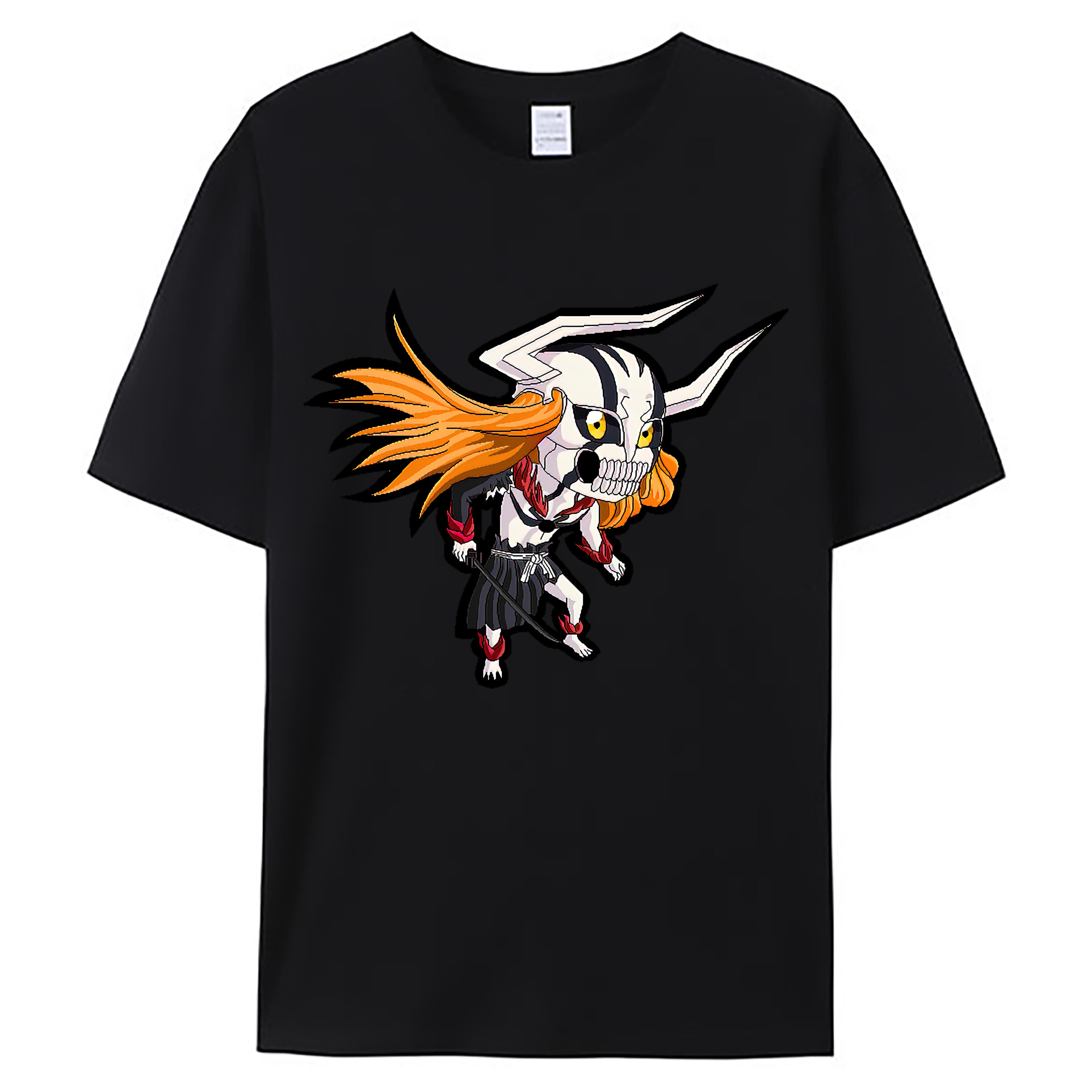（画像用） ブリーチ 黒崎一護（くろさき いちご）BLEACH Kurosaki Ichigo 綿100％ メンズ半袖Tシャツ｜肌触りやわらか＆通気性