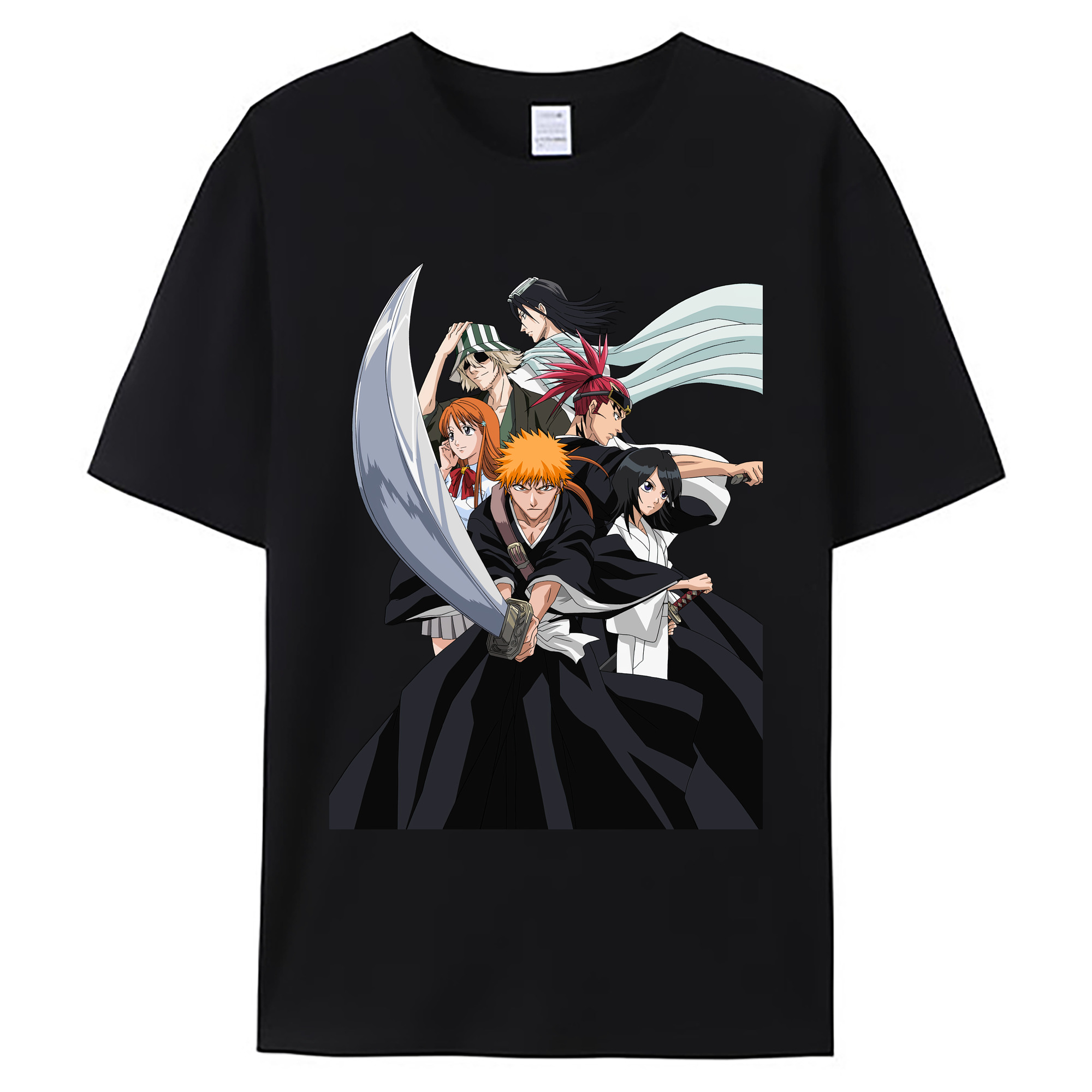 （画像用） ブリーチ 黒崎一護（くろさき いちご）BLEACH Kurosaki Ichigo 綿100％ メンズ半袖Tシャツ｜肌触りやわらか＆通気性