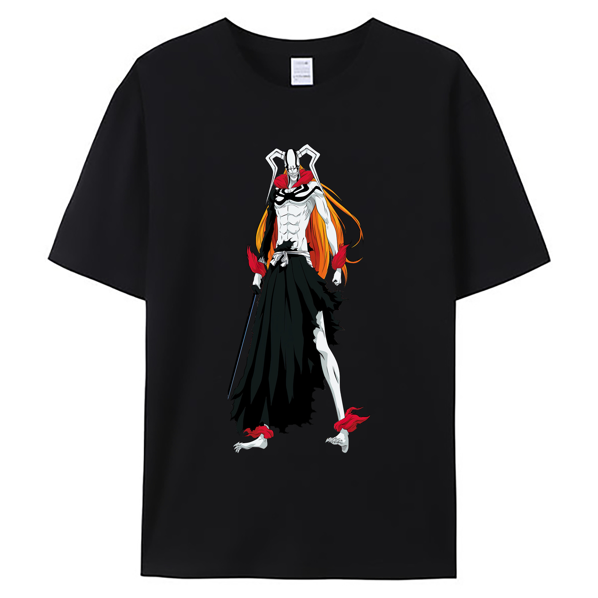（画像用） ブリーチ 黒崎一護（くろさき いちご）BLEACH Kurosaki Ichigo 綿100％ メンズ半袖Tシャツ｜肌触りやわらか＆通気性