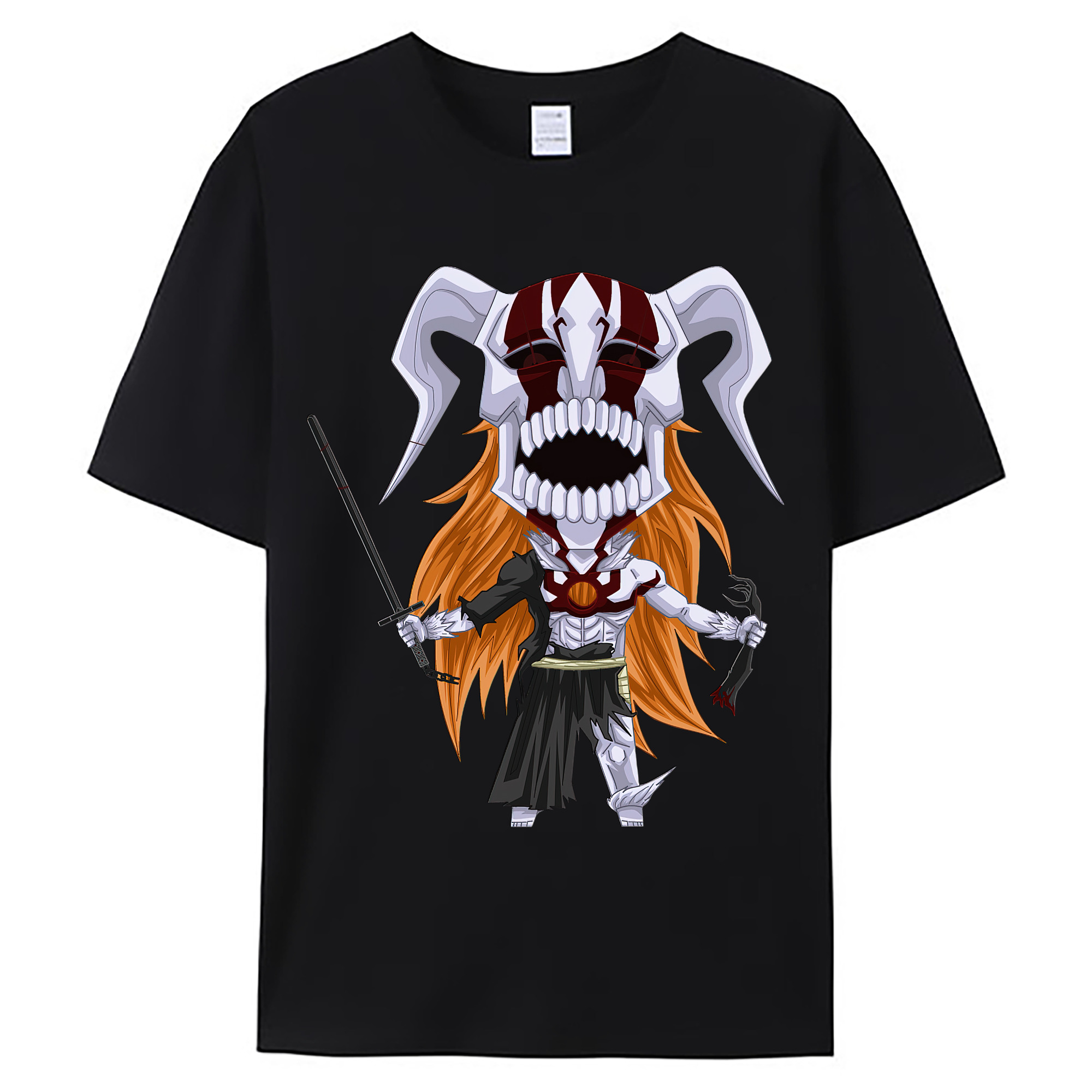 （画像用） ブリーチ 黒崎一護（くろさき いちご）BLEACH Kurosaki Ichigo 綿100％ メンズ半袖Tシャツ｜肌触りやわらか＆通気性