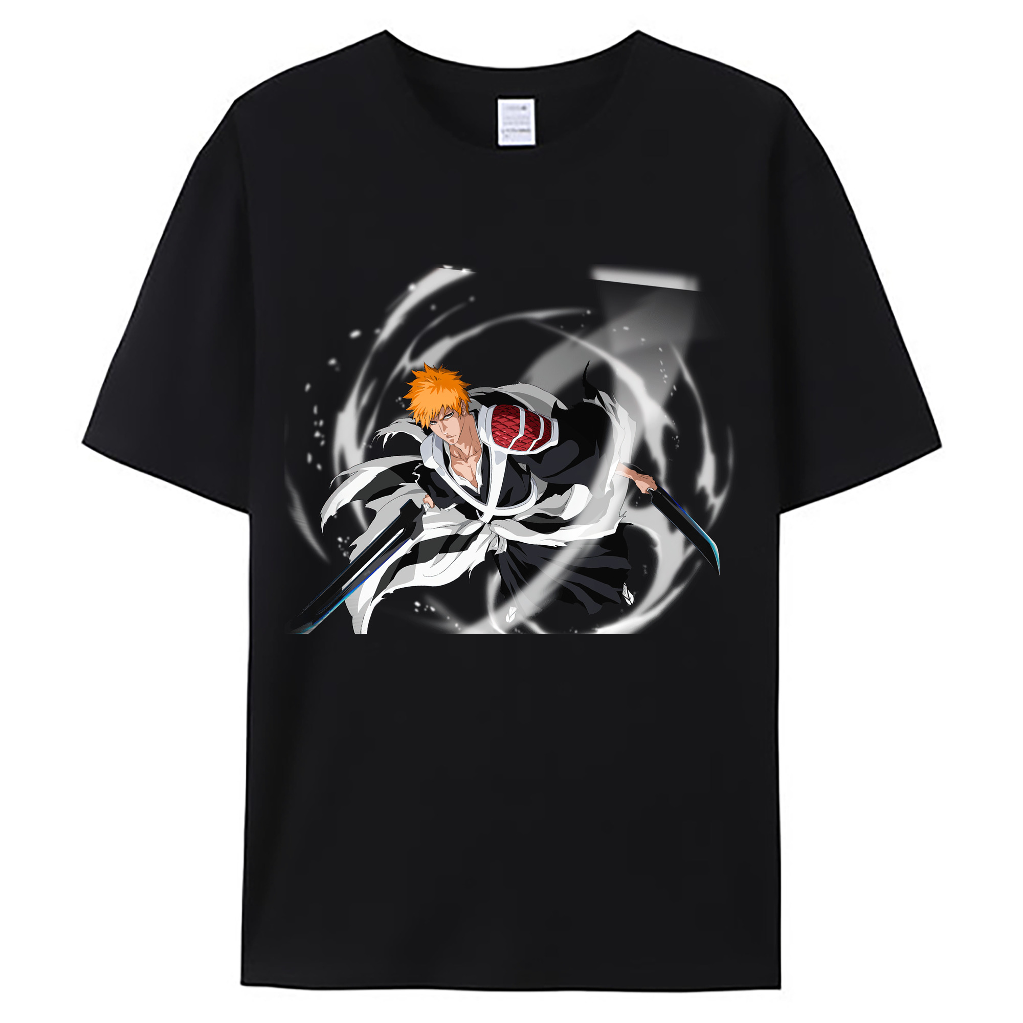 （画像用） ブリーチ 黒崎一護（くろさき いちご）BLEACH Kurosaki Ichigo 綿100％ メンズ半袖Tシャツ｜肌触りやわらか＆通気性