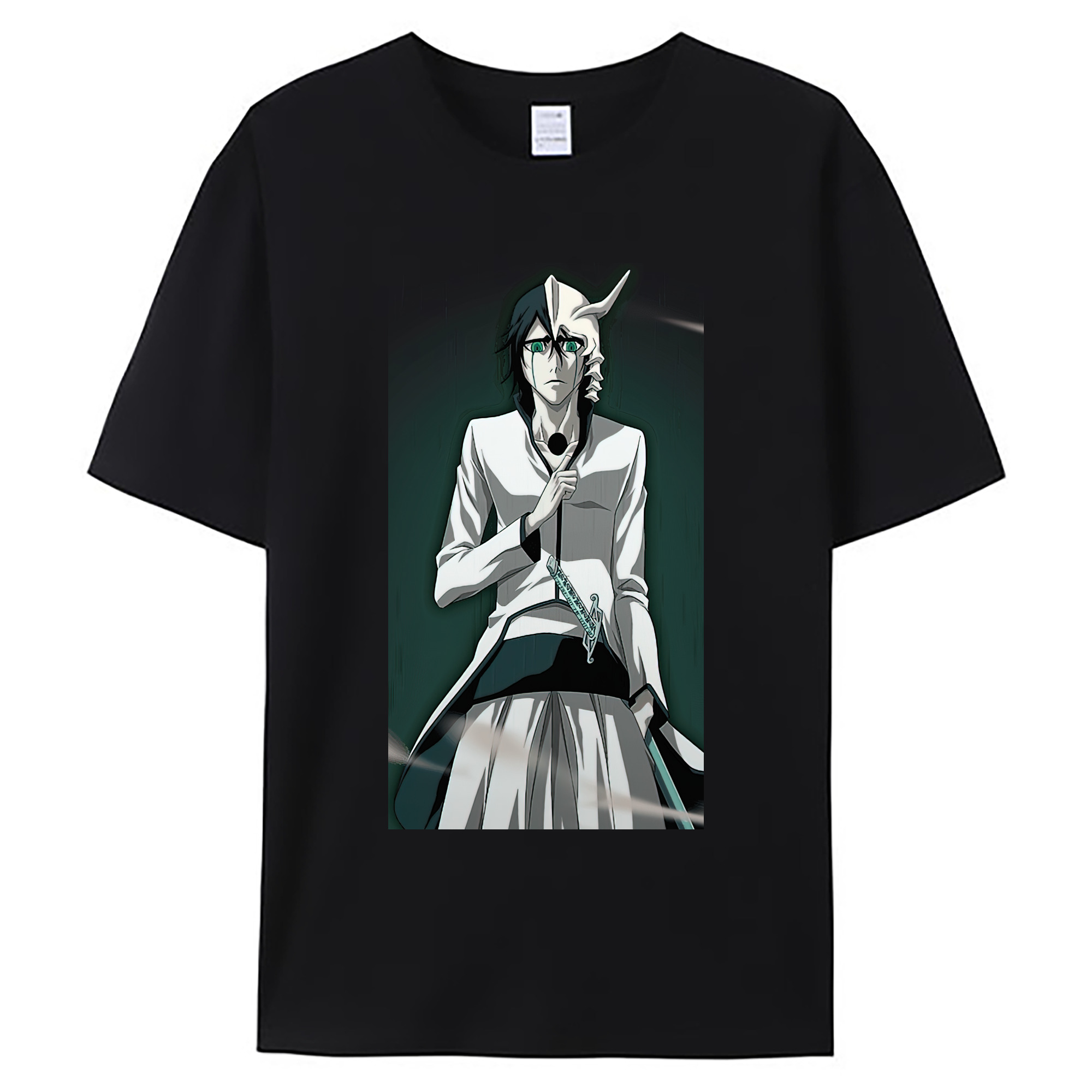 （画像用） ブリーチ ウルキオラ·シファー BLEACH Ulquiorra cifer 綿100％ メンズ半袖Tシャツ｜肌触りやわらか＆通気性