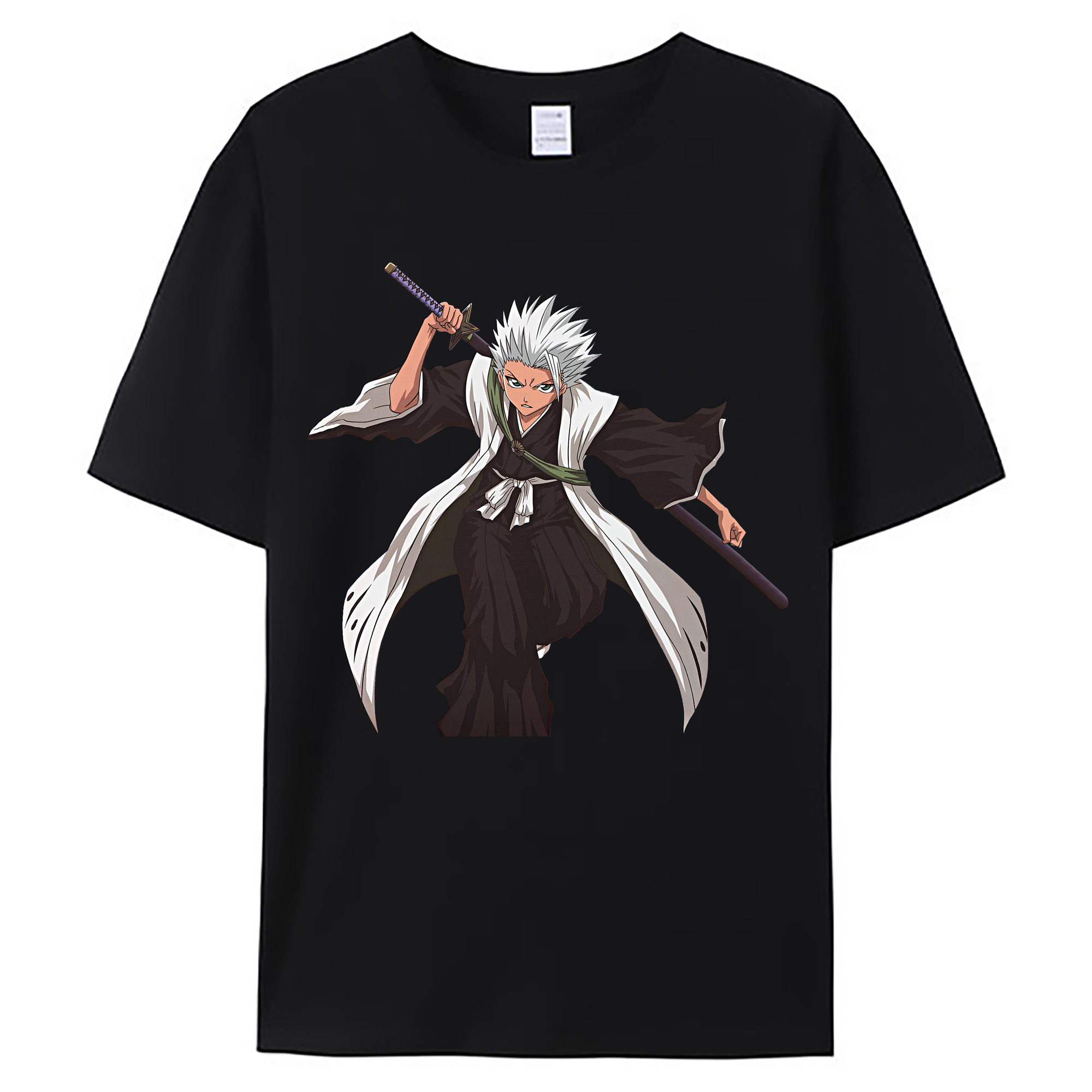 （画像用） ブリーチ 日番谷冬獅郎（ひつがや とうしろう） BLEACH Hitsugaya Toushirou 綿100％ メンズ半袖Tシャツ｜肌触りやわらか＆通気性