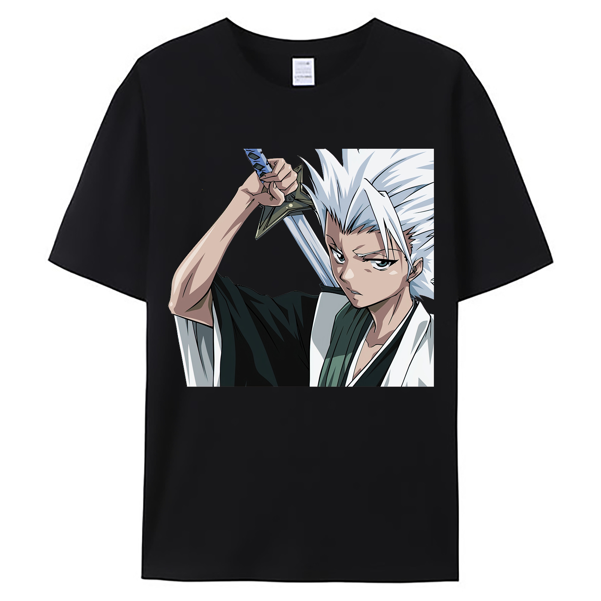 （画像用） ブリーチ 日番谷冬獅郎（ひつがや とうしろう） BLEACH Hitsugaya Toushirou 綿100％ メンズ半袖Tシャツ｜肌触りやわらか＆通気性
