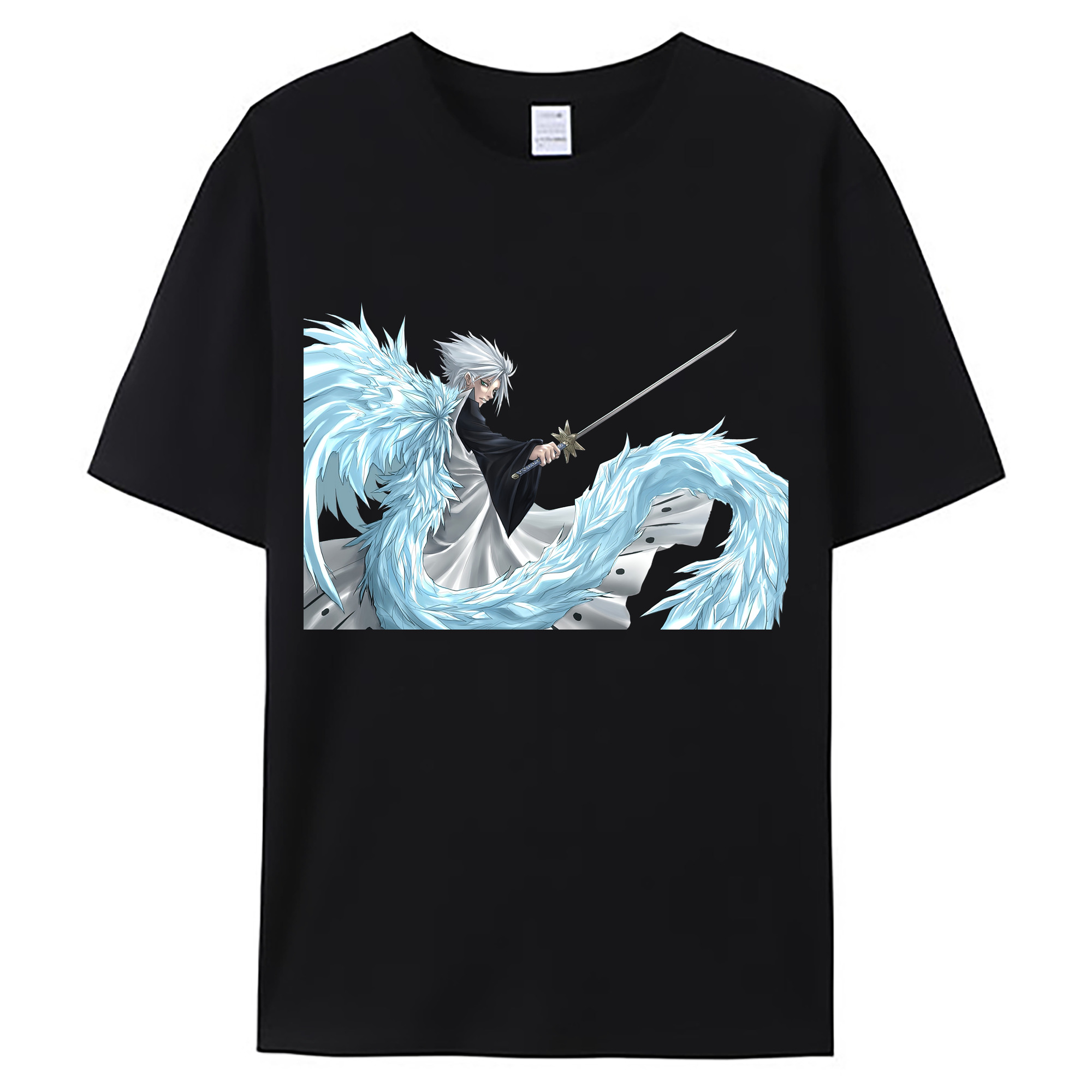 （画像用） ブリーチ 日番谷冬獅郎（ひつがや とうしろう） BLEACH Hitsugaya Toushirou 綿100％ メンズ半袖Tシャツ｜肌触りやわらか＆通気性