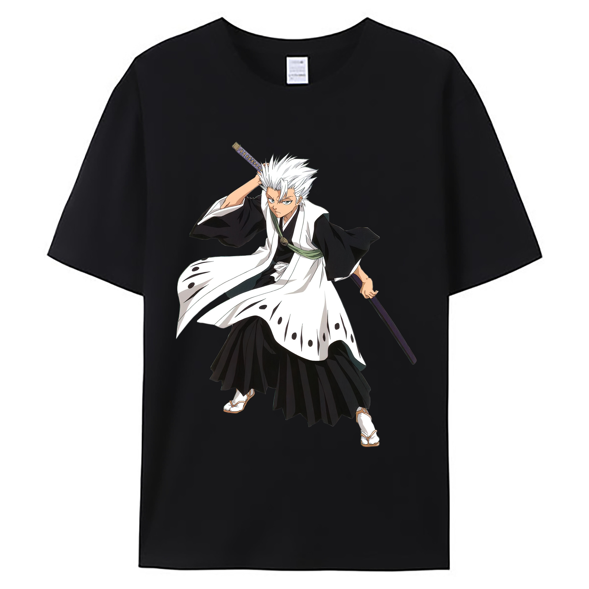 （画像用） ブリーチ 日番谷冬獅郎（ひつがや とうしろう） BLEACH Hitsugaya Toushirou 綿100％ メンズ半袖Tシャツ｜肌触りやわらか＆通気性