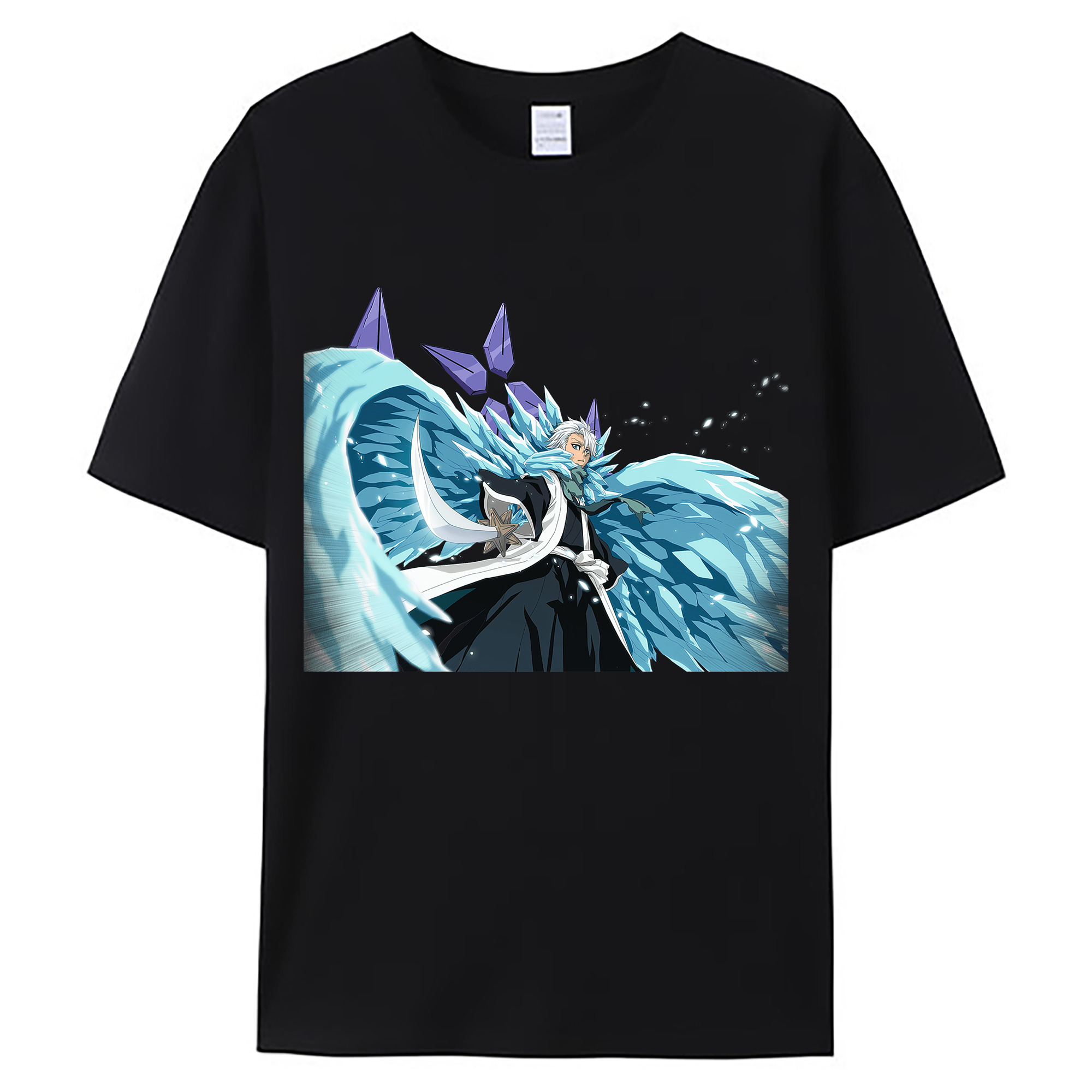 （画像用） ブリーチ 日番谷冬獅郎（ひつがや とうしろう） BLEACH Hitsugaya Toushirou 綿100％ メンズ半袖Tシャツ｜肌触りやわらか＆通気性