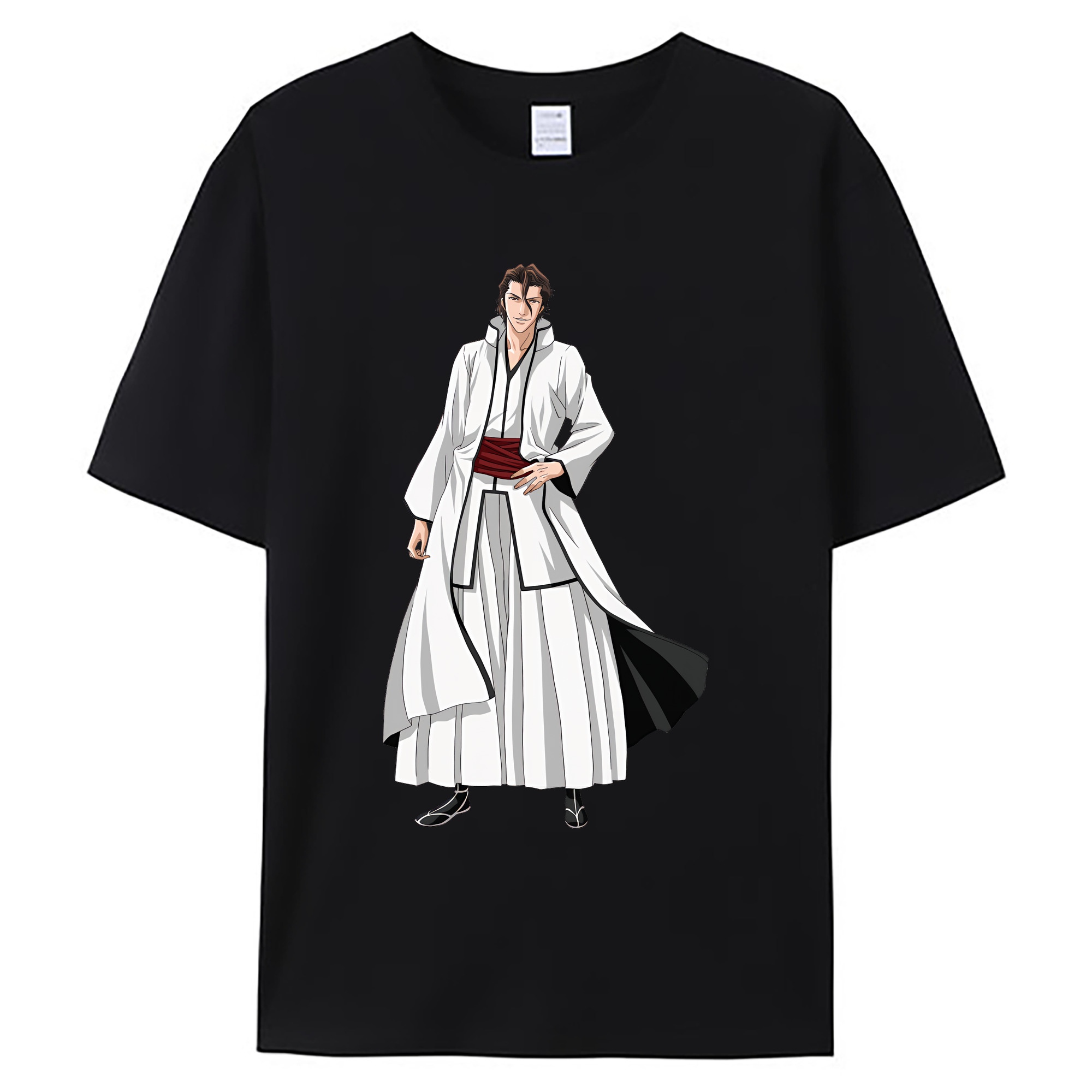 （画像用） ブリーチ 藍染 惣右介（あいぜん そうすけ） BLEACH Aizen Sousuke 綿100％ メンズ半袖Tシャツ｜肌触りやわらか＆通気性