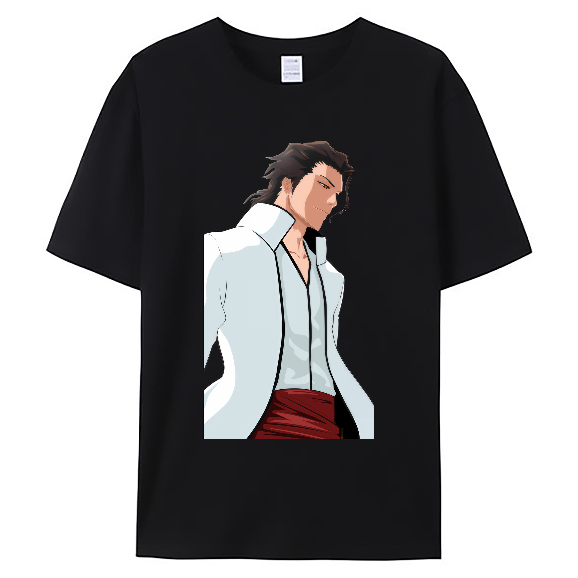 （画像用） ブリーチ 藍染 惣右介（あいぜん そうすけ） BLEACH Aizen Sousuke 綿100％ メンズ半袖Tシャツ｜肌触りやわらか＆通気性