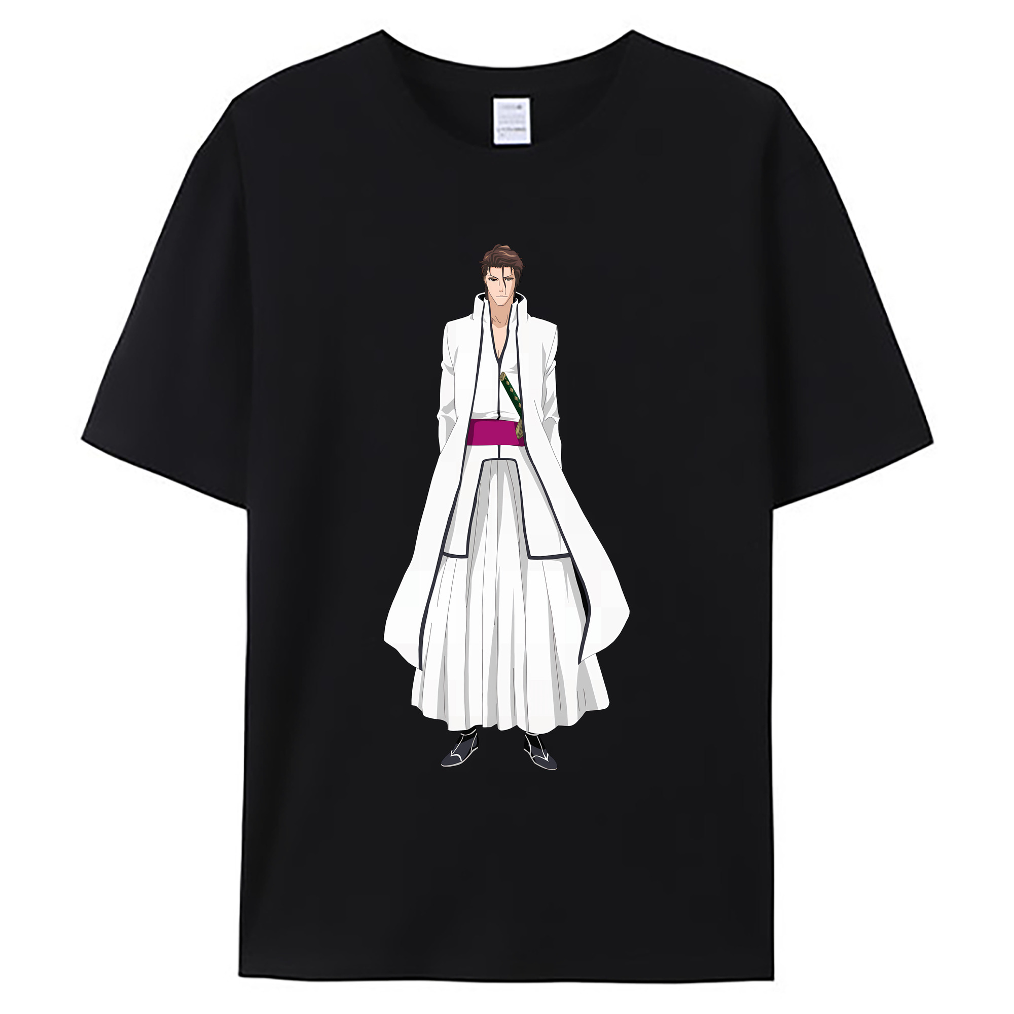 （画像用） ブリーチ 藍染 惣右介（あいぜん そうすけ） BLEACH Aizen Sousuke 綿100％ メンズ半袖Tシャツ｜肌触りやわらか＆通気性