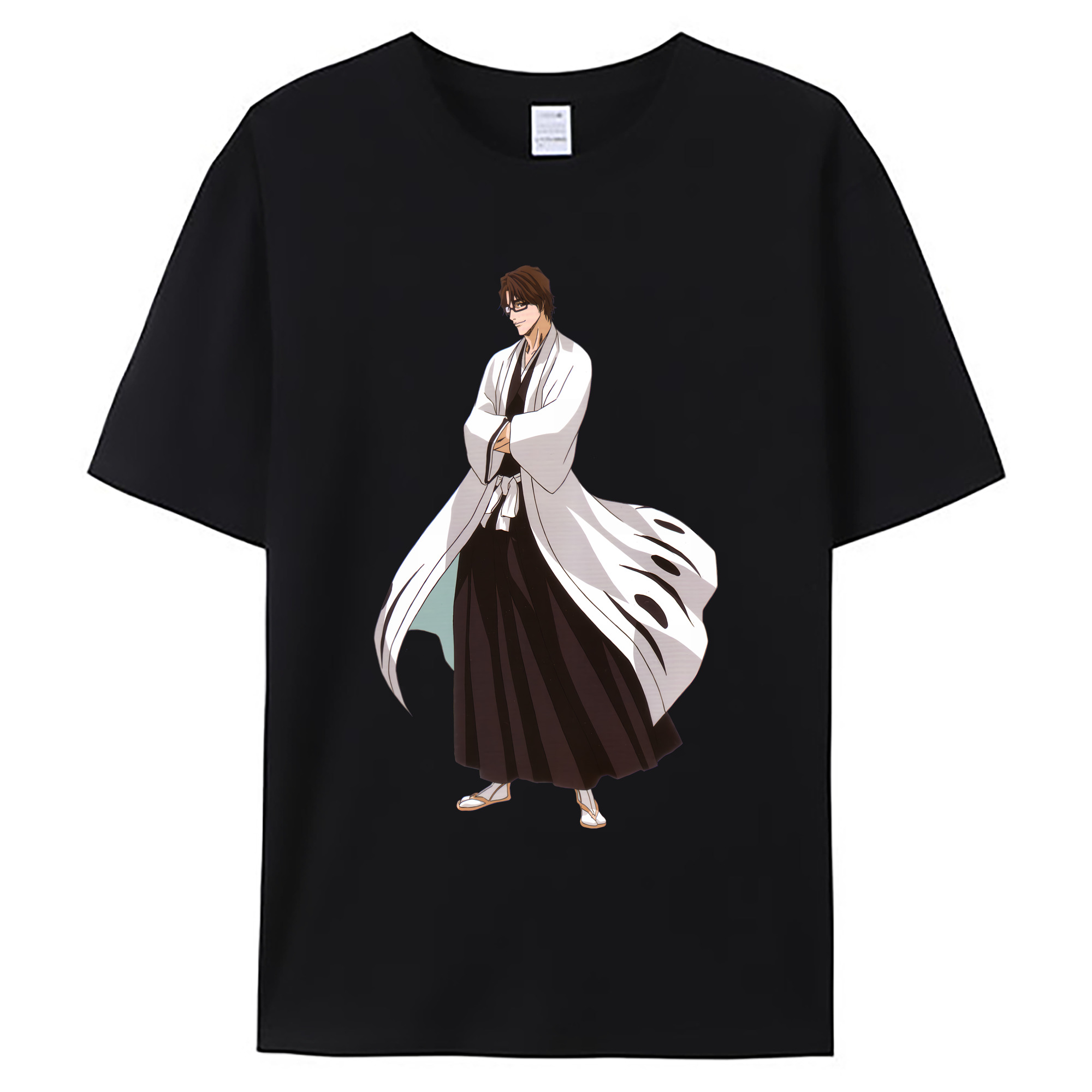 （画像用） ブリーチ 藍染 惣右介（あいぜん そうすけ） BLEACH Aizen Sousuke 綿100％ メンズ半袖Tシャツ｜肌触りやわらか＆通気性