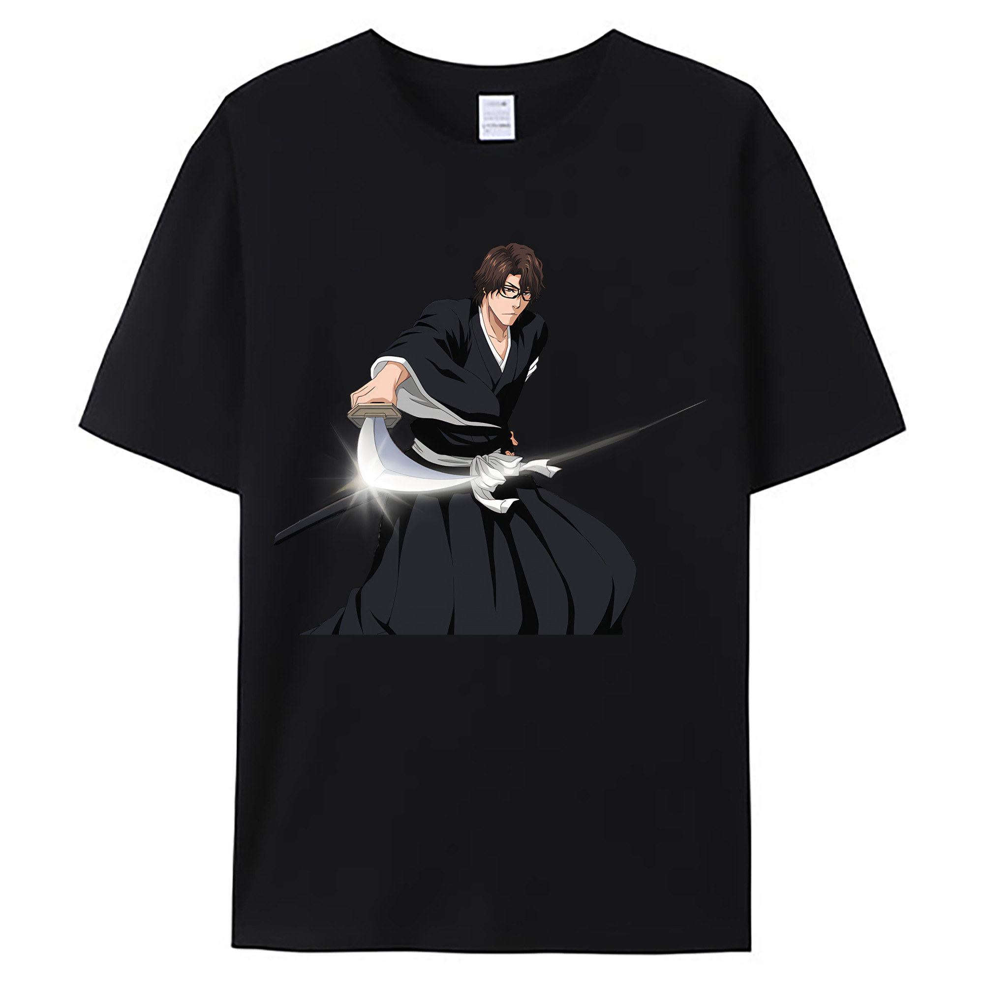 （画像用） ブリーチ 藍染 惣右介（あいぜん そうすけ） BLEACH Aizen Sousuke 綿100％ メンズ半袖Tシャツ｜肌触りやわらか＆通気性