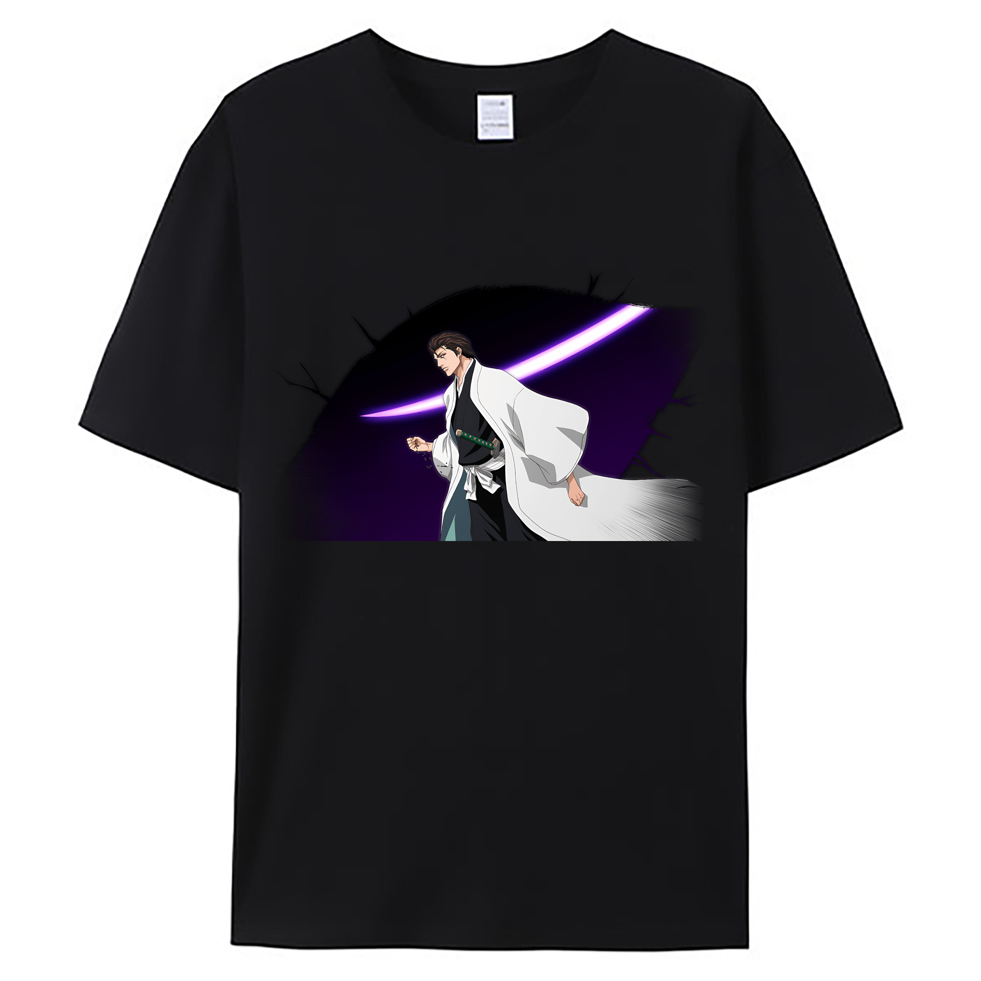 （画像用） ブリーチ 藍染 惣右介（あいぜん そうすけ） BLEACH Aizen Sousuke 綿100％ メンズ半袖Tシャツ｜肌触りやわらか＆通気性