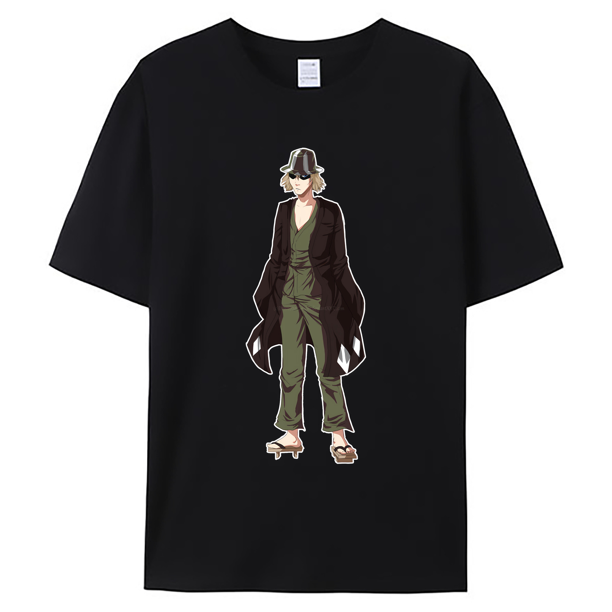 （画像用） "ブリーチ 浦原 喜助（うらはら きすけ） BLEACH Urahara Kisuke " 綿100％ メンズ半袖Tシャツ｜肌触りやわらか＆通気性
