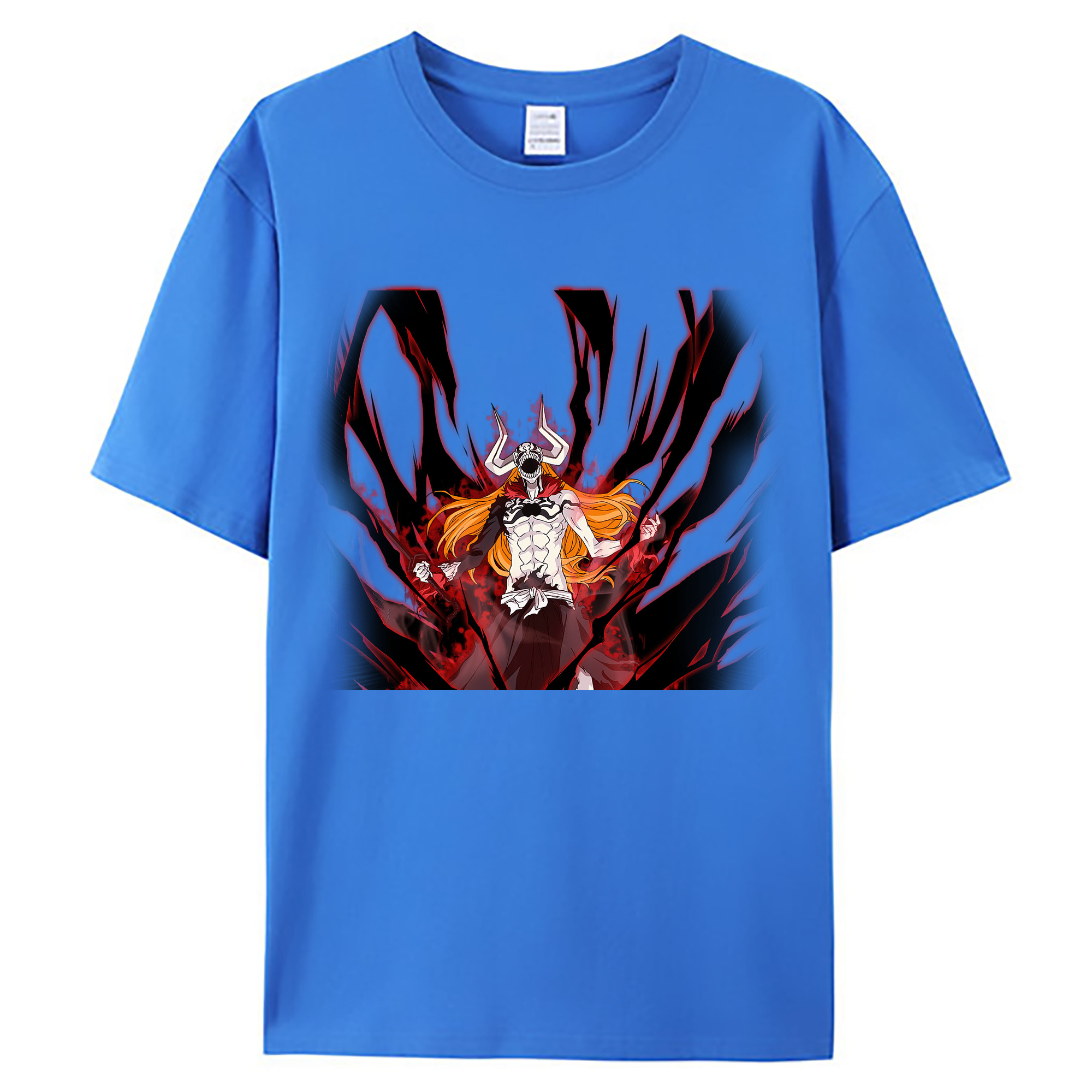 （画像用） ブリーチ 黒崎一護（くろさき いちご）BLEACH Kurosaki Ichigo 綿100％ メンズ半袖Tシャツ｜肌触りやわらか＆通気性