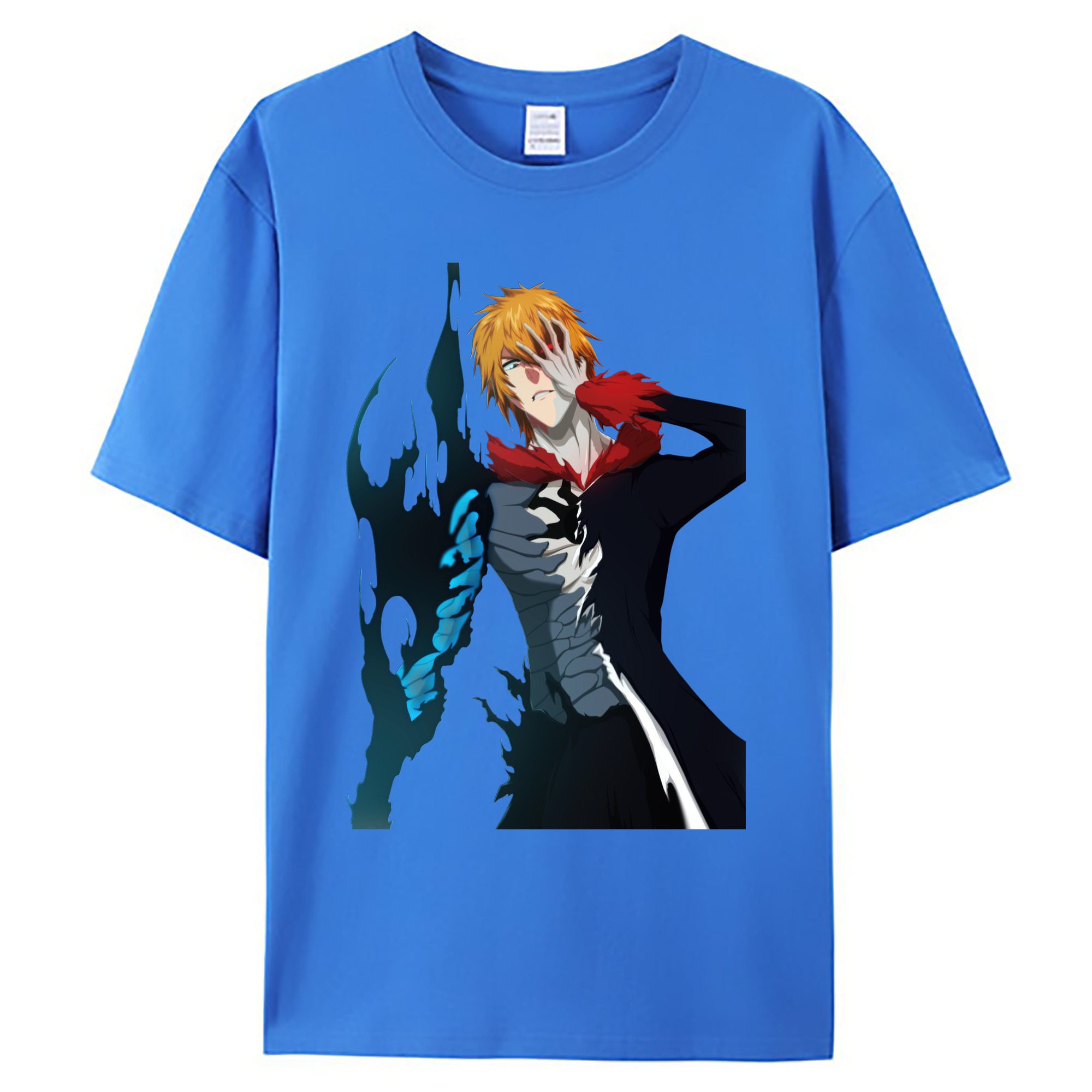 （画像用） ブリーチ 黒崎一護（くろさき いちご）BLEACH Kurosaki Ichigo 綿100％ メンズ半袖Tシャツ｜肌触りやわらか＆通気性