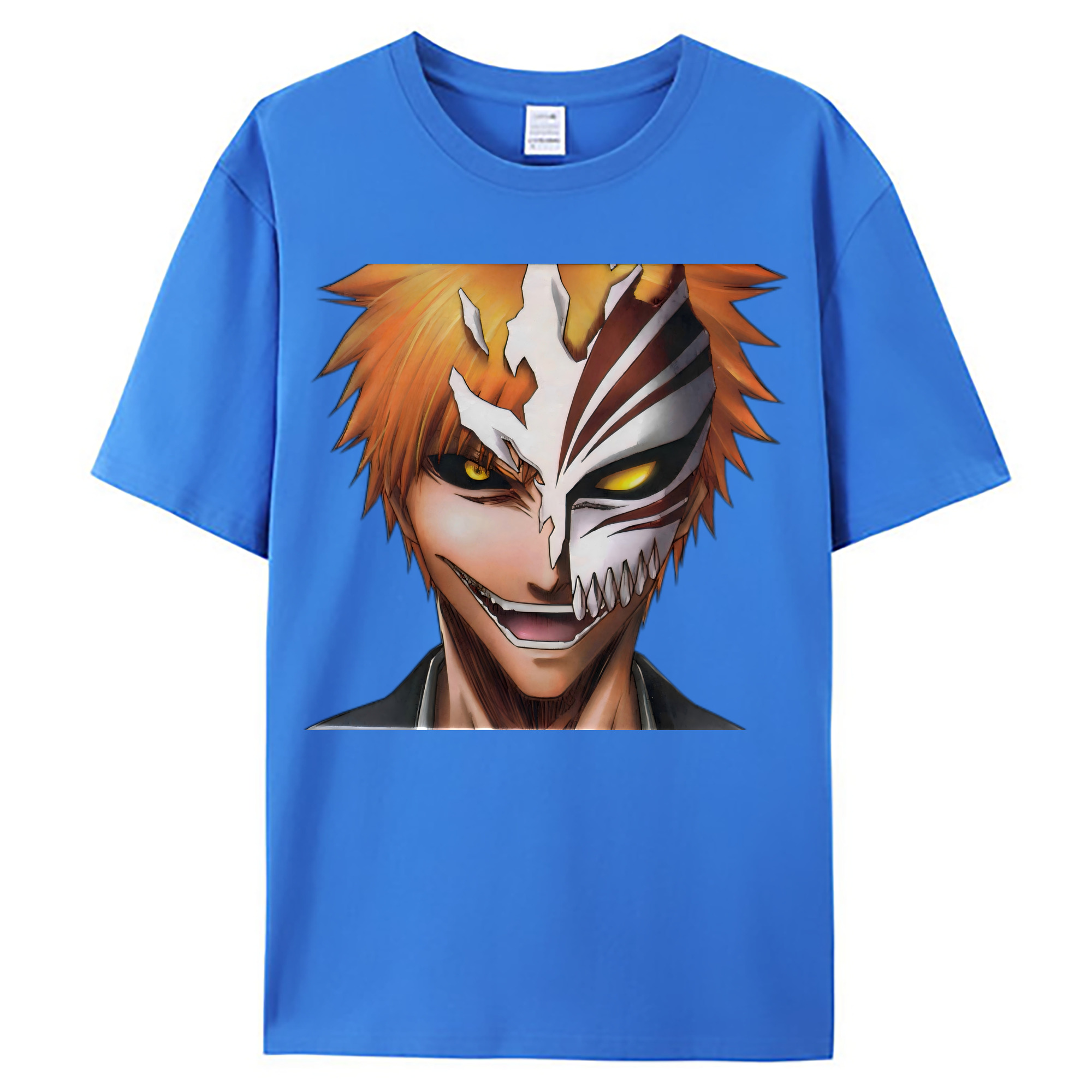 （画像用） ブリーチ 黒崎一護（くろさき いちご）BLEACH Kurosaki Ichigo 綿100％ メンズ半袖Tシャツ｜肌触りやわらか＆通気性