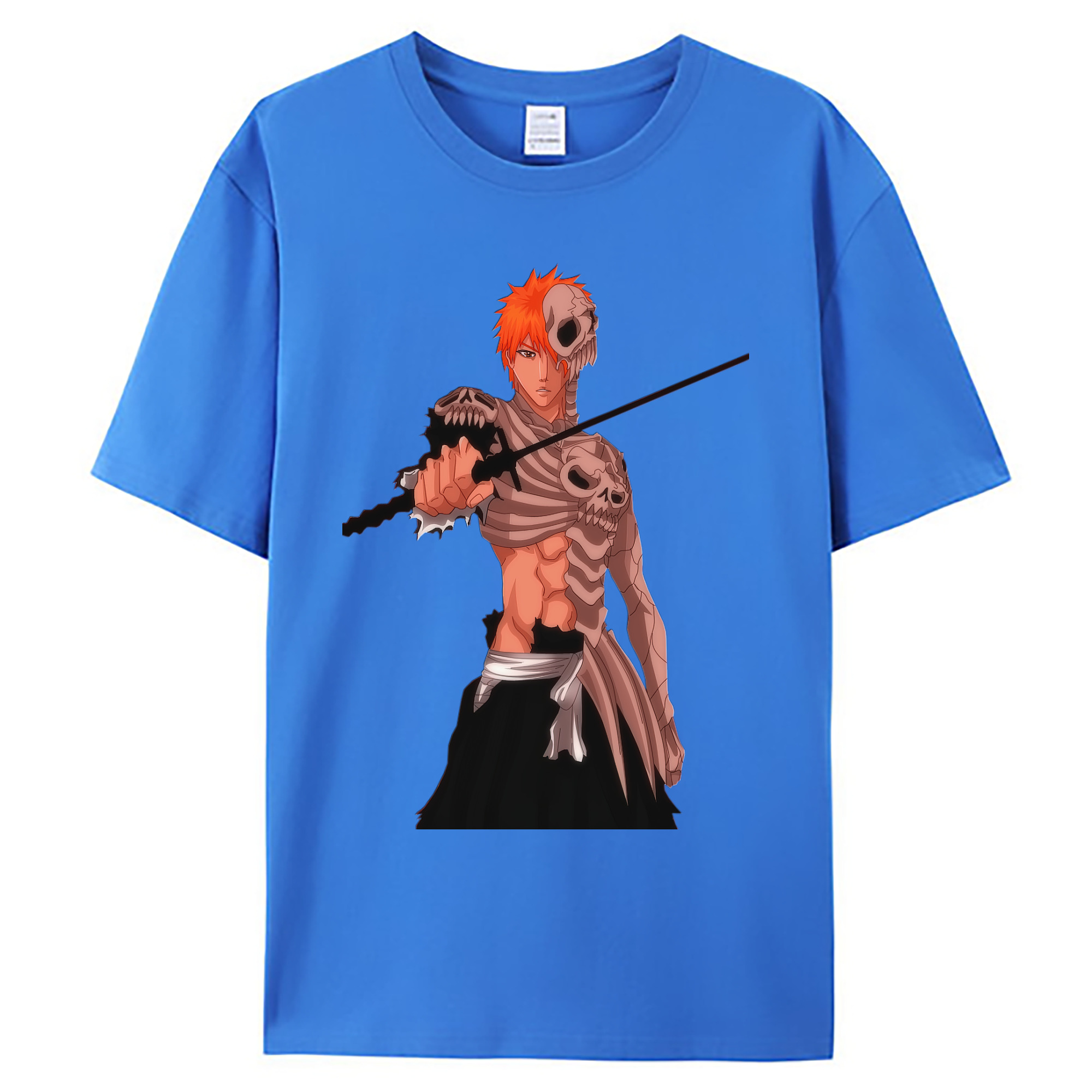（画像用） ブリーチ 黒崎一護（くろさき いちご）BLEACH Kurosaki Ichigo 綿100％ メンズ半袖Tシャツ｜肌触りやわらか＆通気性
