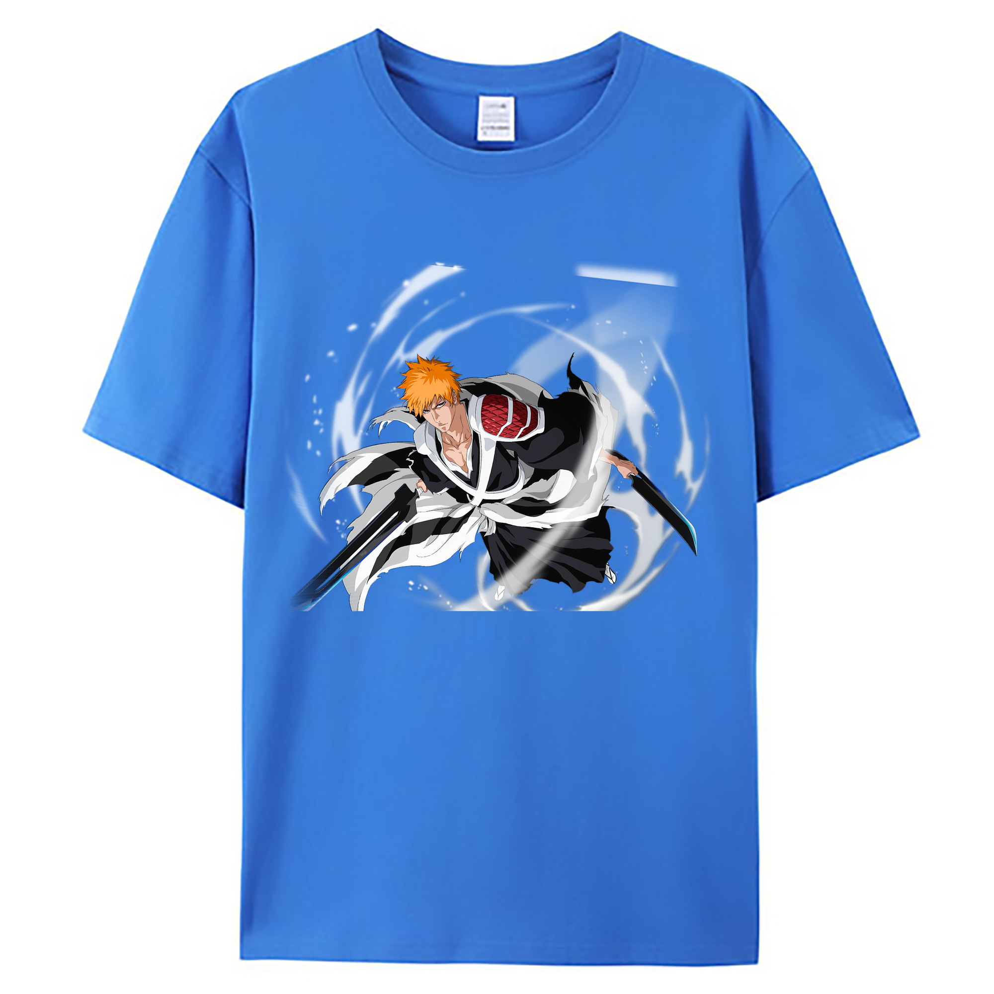 （画像用） ブリーチ 黒崎一護（くろさき いちご）BLEACH Kurosaki Ichigo 綿100％ メンズ半袖Tシャツ｜肌触りやわらか＆通気性