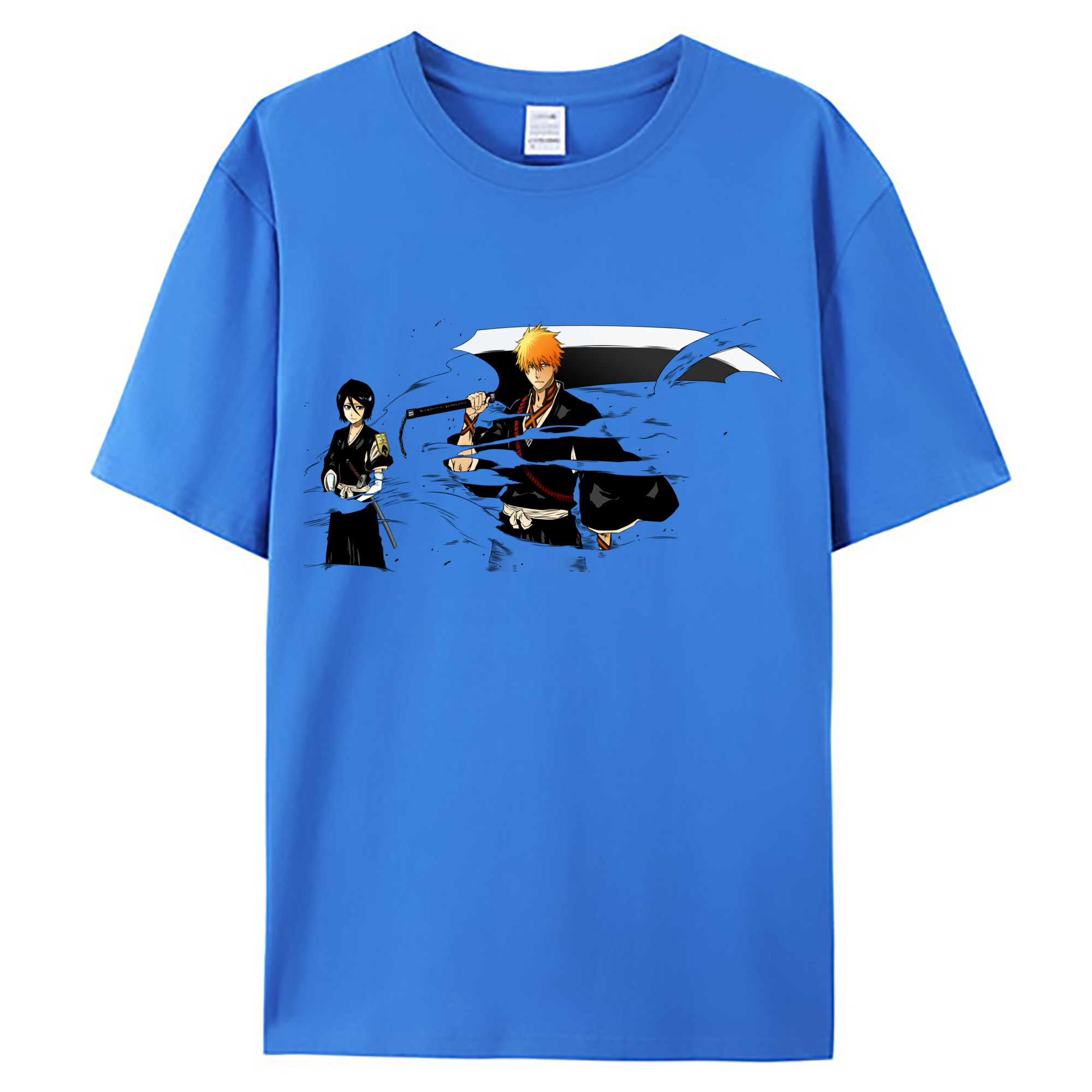 （画像用） ブリーチ 黒崎一護（くろさき いちご）BLEACH Kurosaki Ichigo 綿100％ メンズ半袖Tシャツ｜肌触りやわらか＆通気性