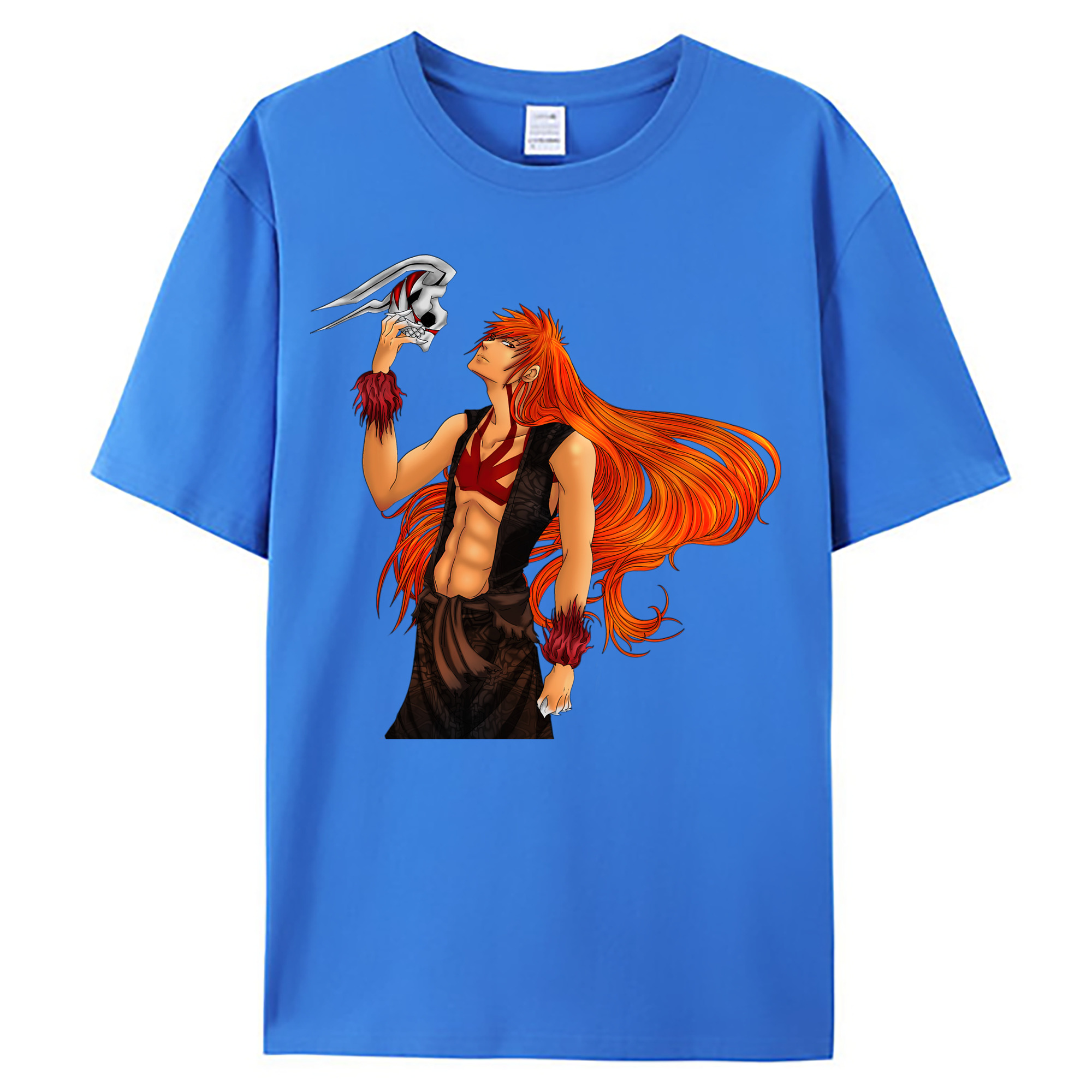 （画像用） ブリーチ 黒崎一護（くろさき いちご）BLEACH Kurosaki Ichigo 綿100％ メンズ半袖Tシャツ｜肌触りやわらか＆通気性