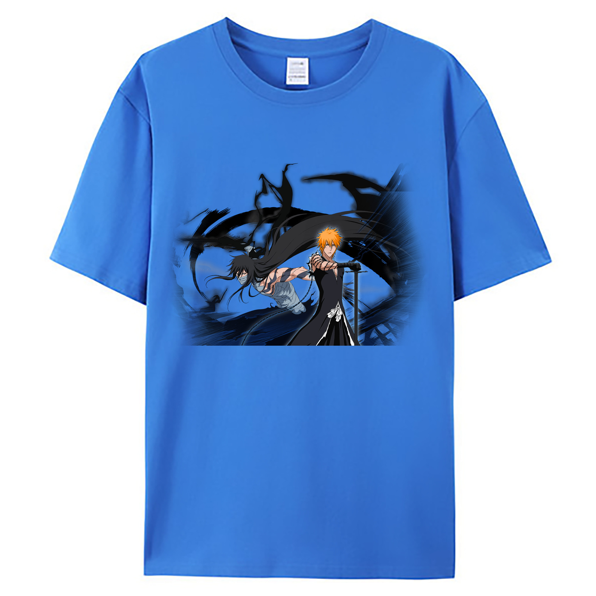（画像用） ブリーチ 黒崎一護（くろさき いちご）BLEACH Kurosaki Ichigo 綿100％ メンズ半袖Tシャツ｜肌触りやわらか＆通気性