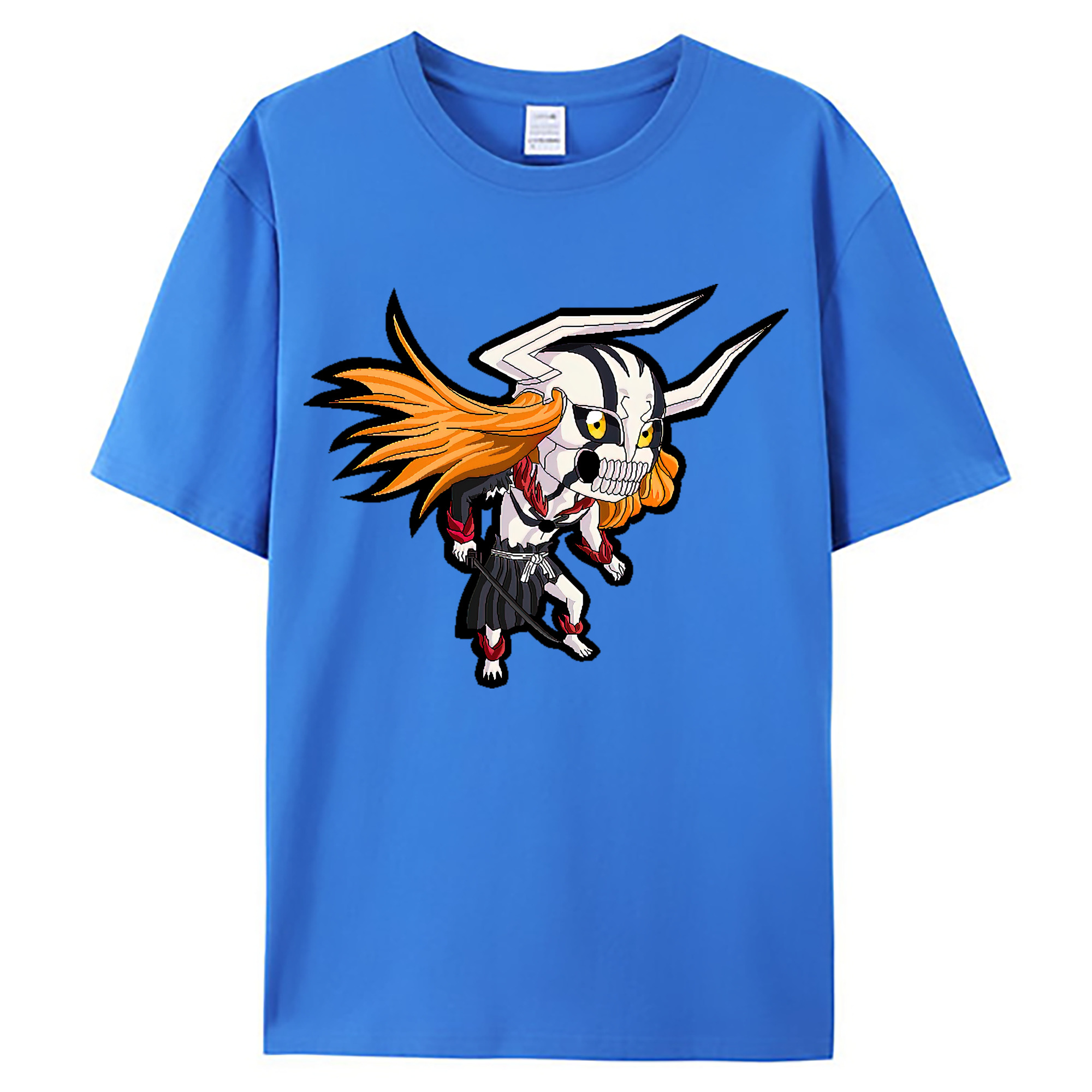 （画像用） ブリーチ 黒崎一護（くろさき いちご）BLEACH Kurosaki Ichigo 綿100％ メンズ半袖Tシャツ｜肌触りやわらか＆通気性