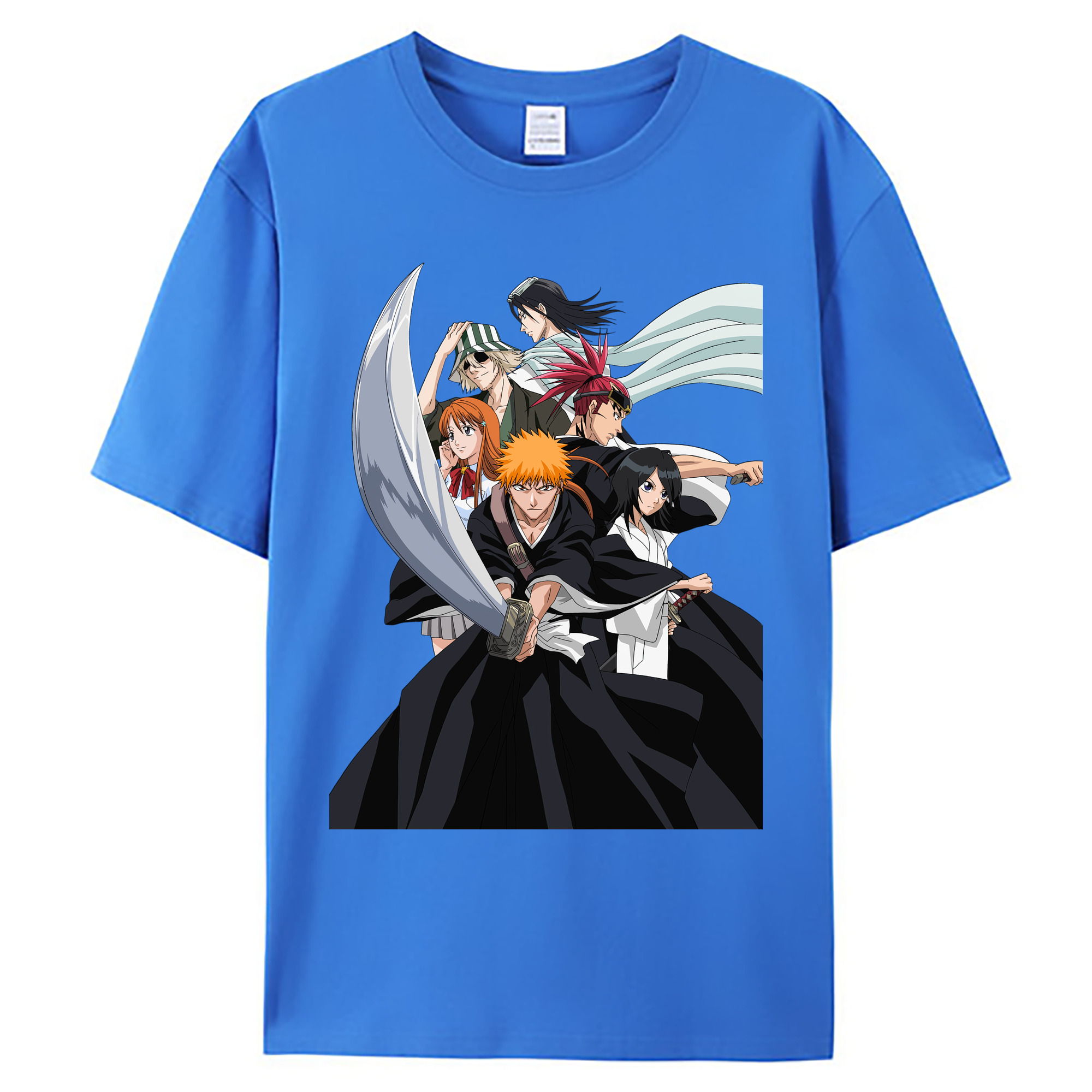 （画像用） ブリーチ 黒崎一護（くろさき いちご）BLEACH Kurosaki Ichigo 綿100％ メンズ半袖Tシャツ｜肌触りやわらか＆通気性