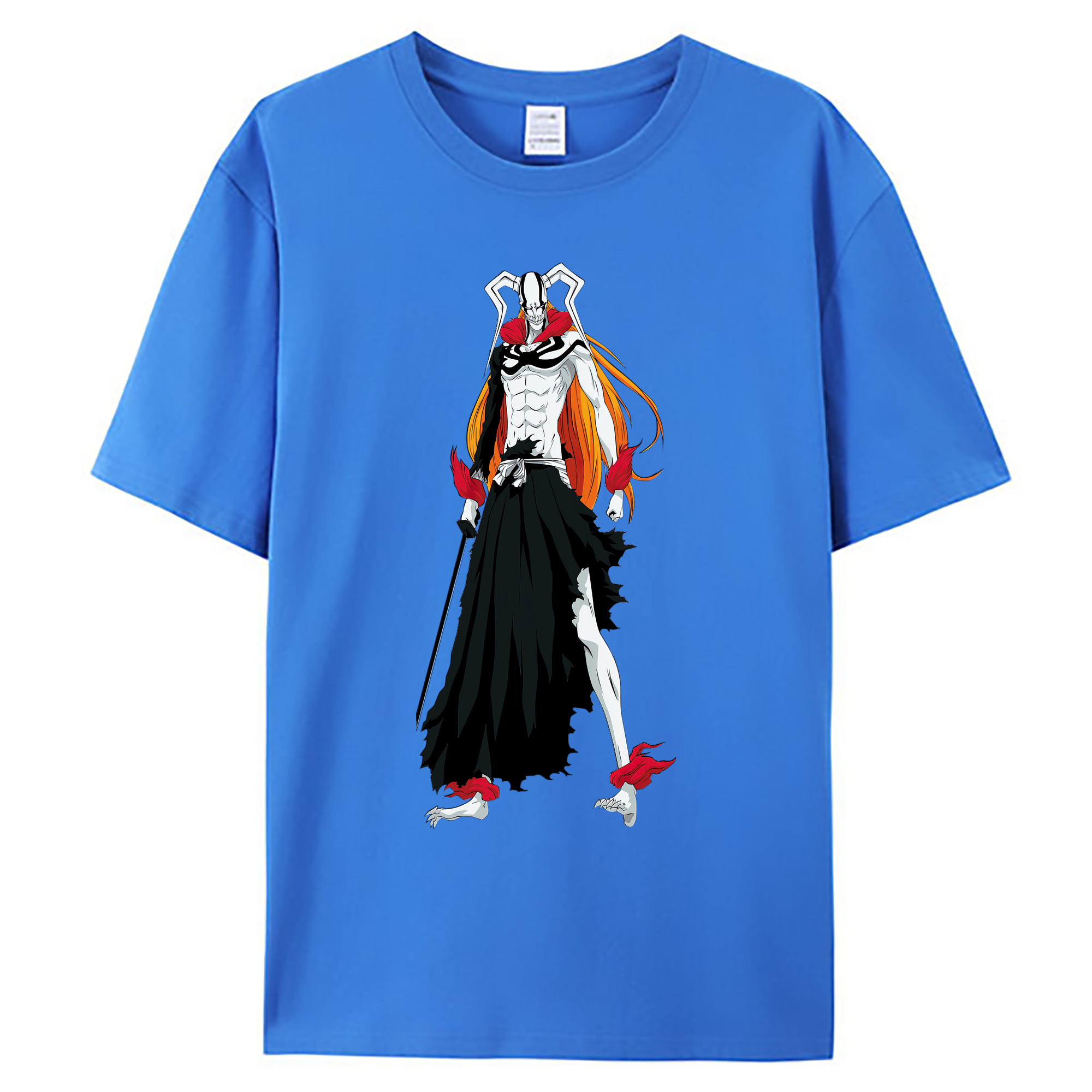（画像用） ブリーチ 黒崎一護（くろさき いちご）BLEACH Kurosaki Ichigo 綿100％ メンズ半袖Tシャツ｜肌触りやわらか＆通気性