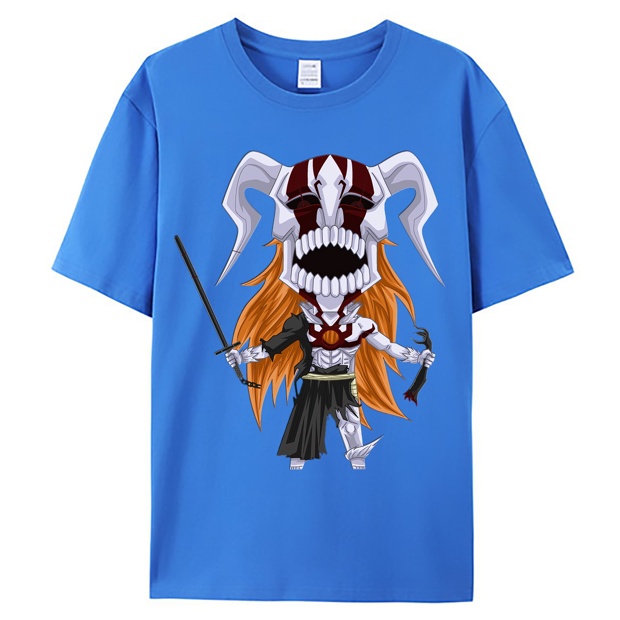 （画像用） ブリーチ 黒崎一護（くろさき いちご）BLEACH Kurosaki Ichigo 綿100％ メンズ半袖Tシャツ｜肌触りやわらか＆通気性