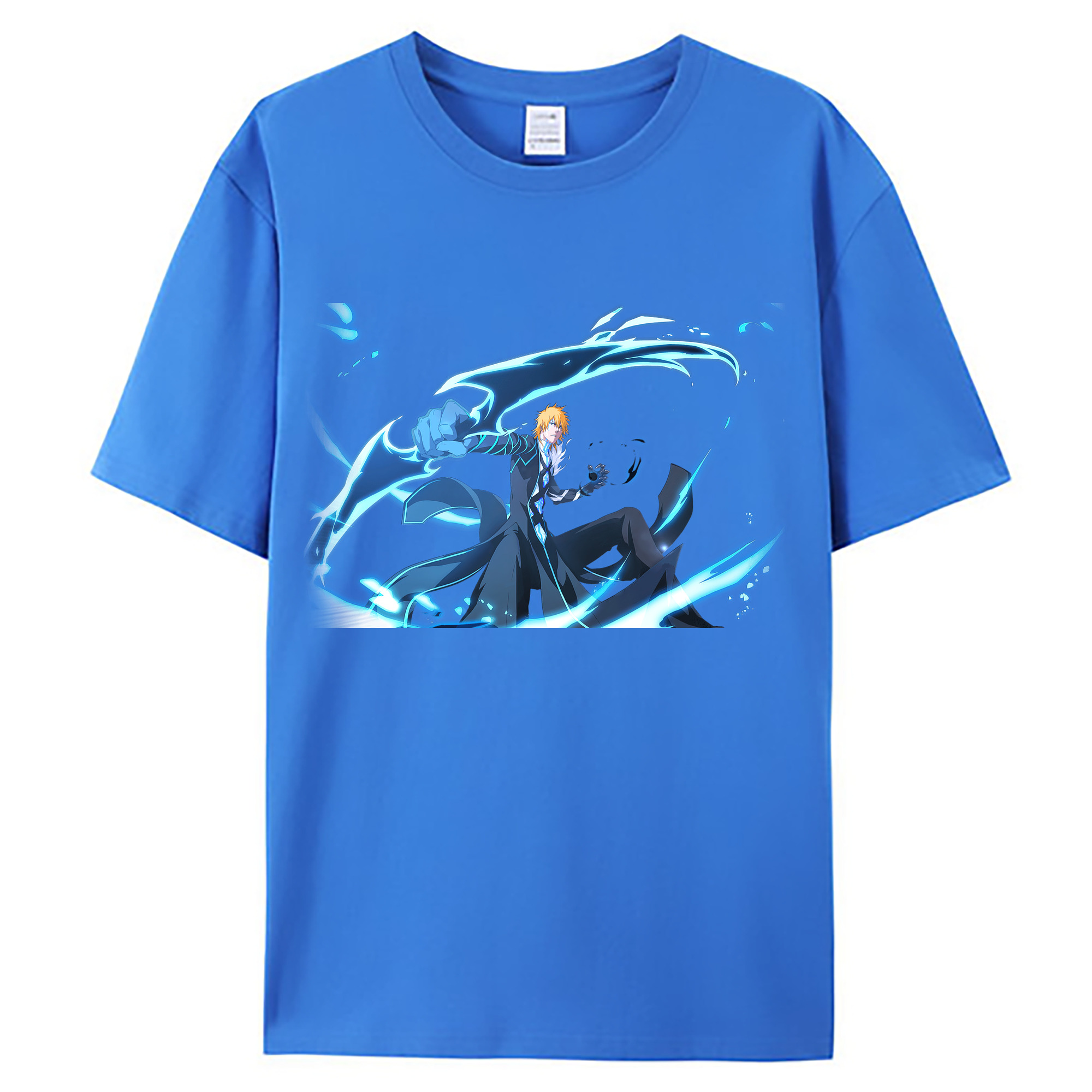 （画像用） ブリーチ 黒崎一護（くろさき いちご）BLEACH Kurosaki Ichigo 綿100％ メンズ半袖Tシャツ｜肌触りやわらか＆通気性