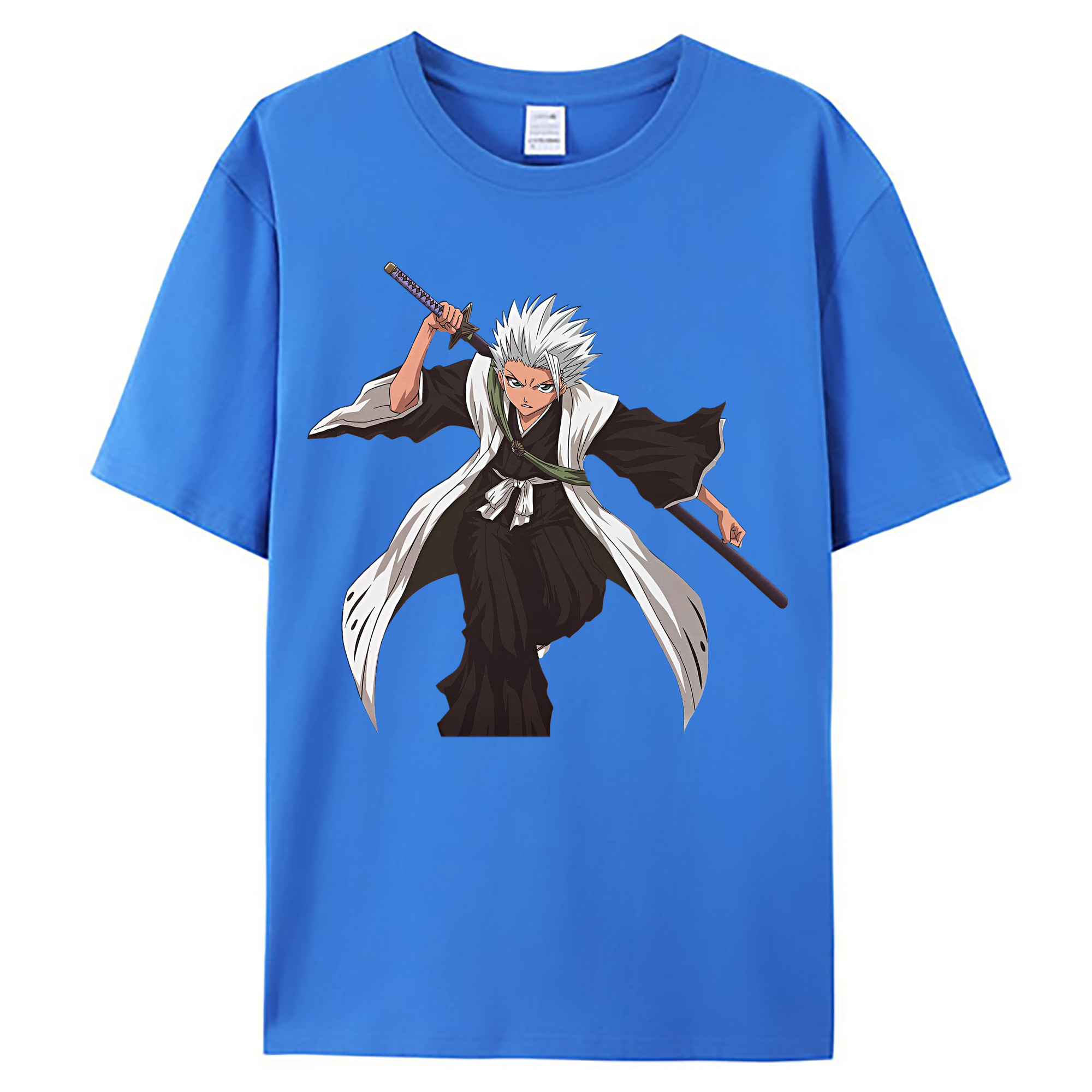 （画像用） ブリーチ 日番谷冬獅郎（ひつがや とうしろう） BLEACH Hitsugaya Toushirou 綿100％ メンズ半袖Tシャツ｜肌触りやわらか＆通気性