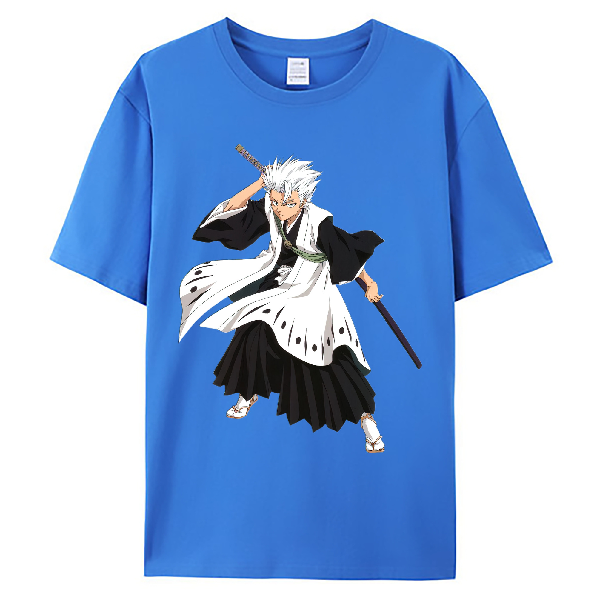 （画像用） ブリーチ 日番谷冬獅郎（ひつがや とうしろう） BLEACH Hitsugaya Toushirou 綿100％ メンズ半袖Tシャツ｜肌触りやわらか＆通気性
