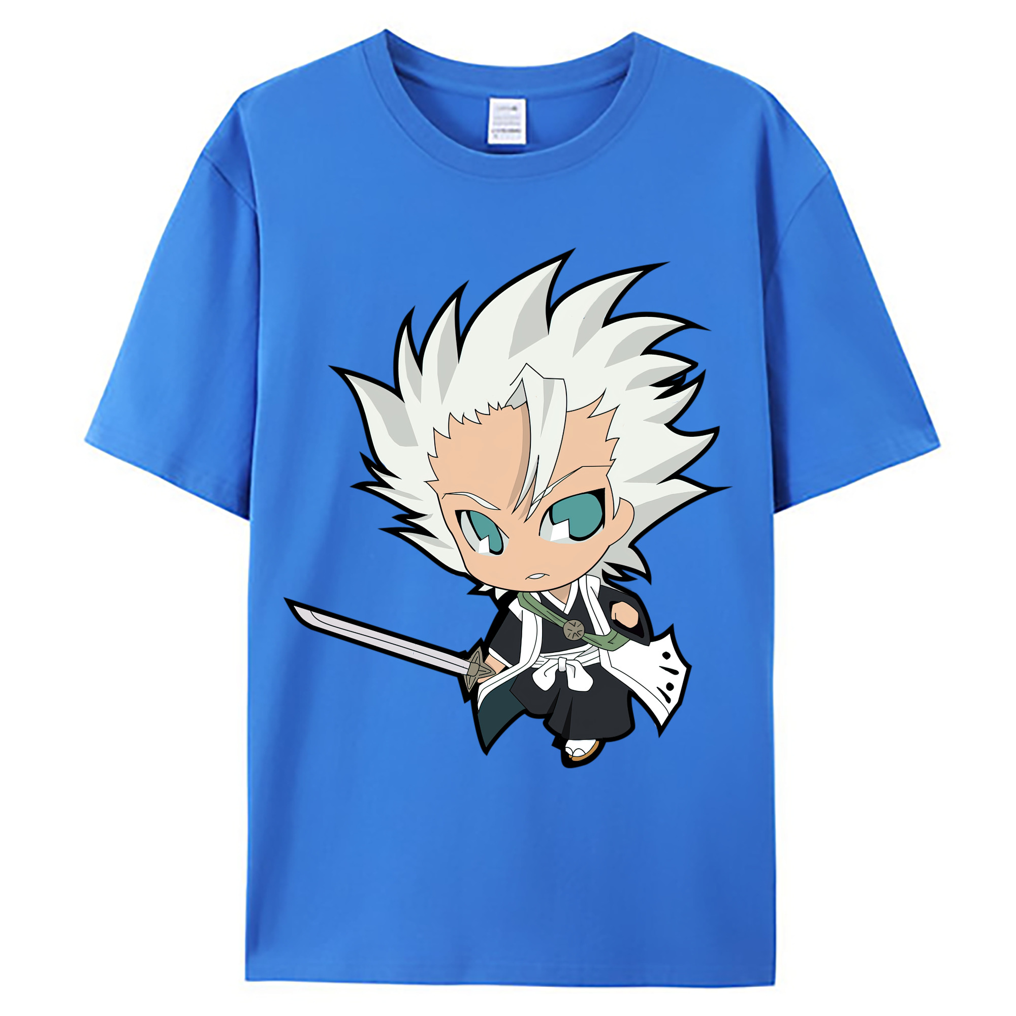 （画像用） ブリーチ 日番谷冬獅郎（ひつがや とうしろう） BLEACH Hitsugaya Toushirou 綿100％ メンズ半袖Tシャツ｜肌触りやわらか＆通気性