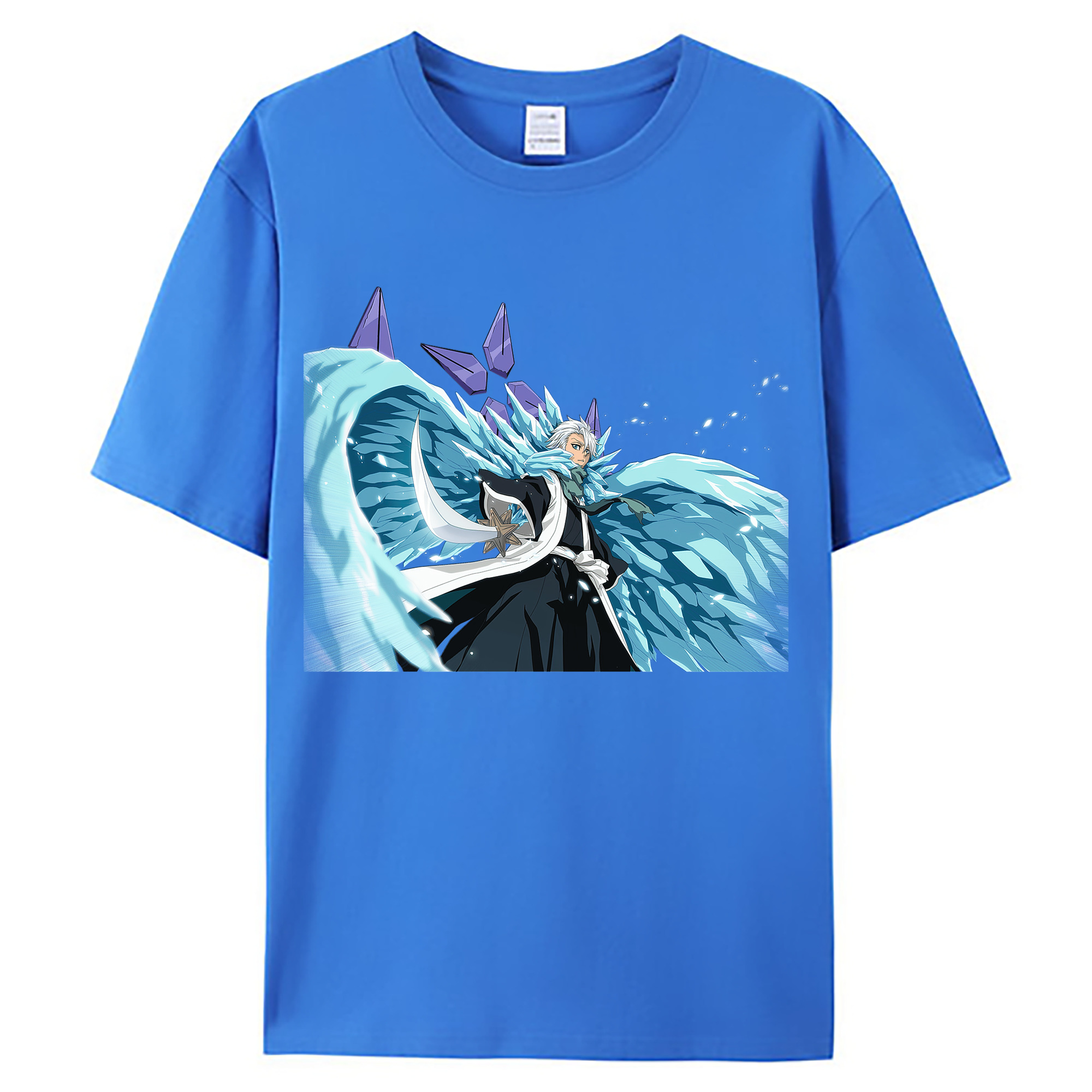（画像用） ブリーチ 日番谷冬獅郎（ひつがや とうしろう） BLEACH Hitsugaya Toushirou 綿100％ メンズ半袖Tシャツ｜肌触りやわらか＆通気性