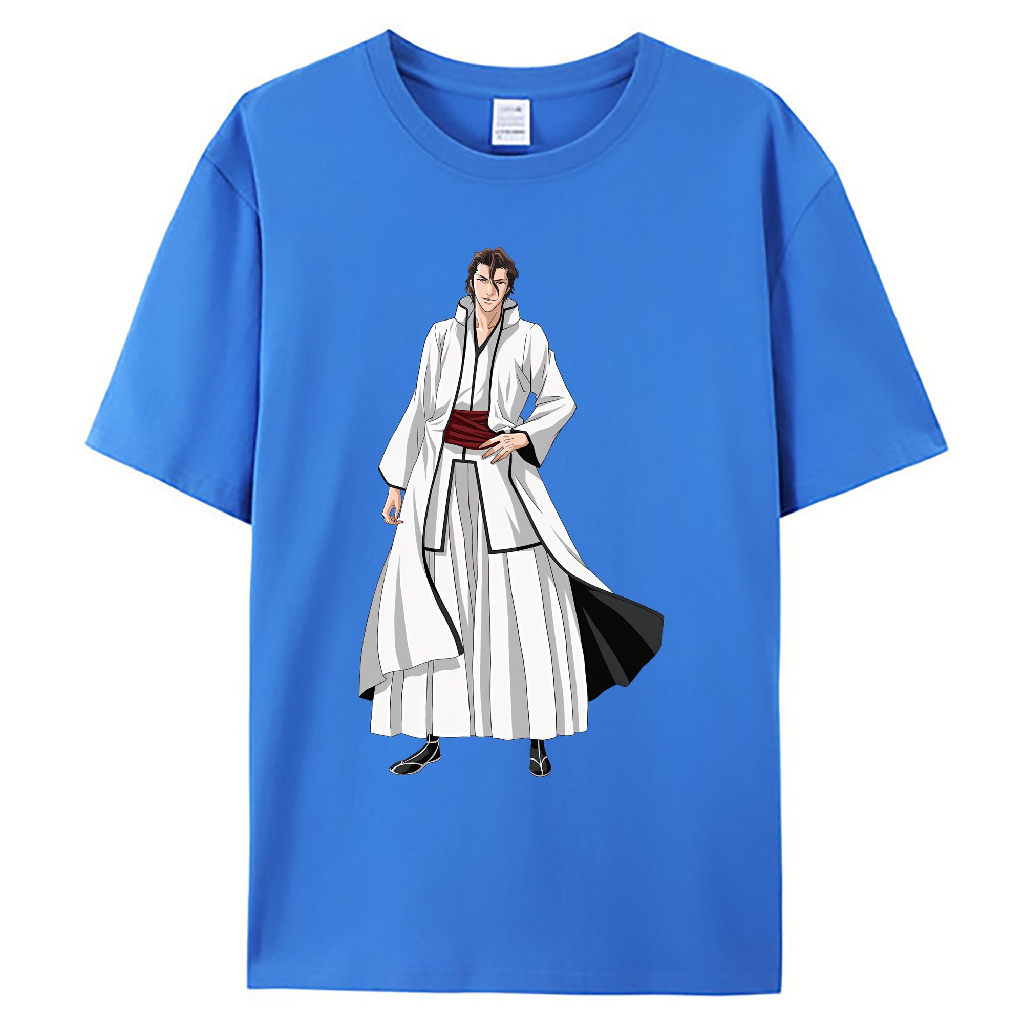 （画像用） ブリーチ 藍染 惣右介（あいぜん そうすけ） BLEACH Aizen Sousuke 綿100％ メンズ半袖Tシャツ｜肌触りやわらか＆通気性