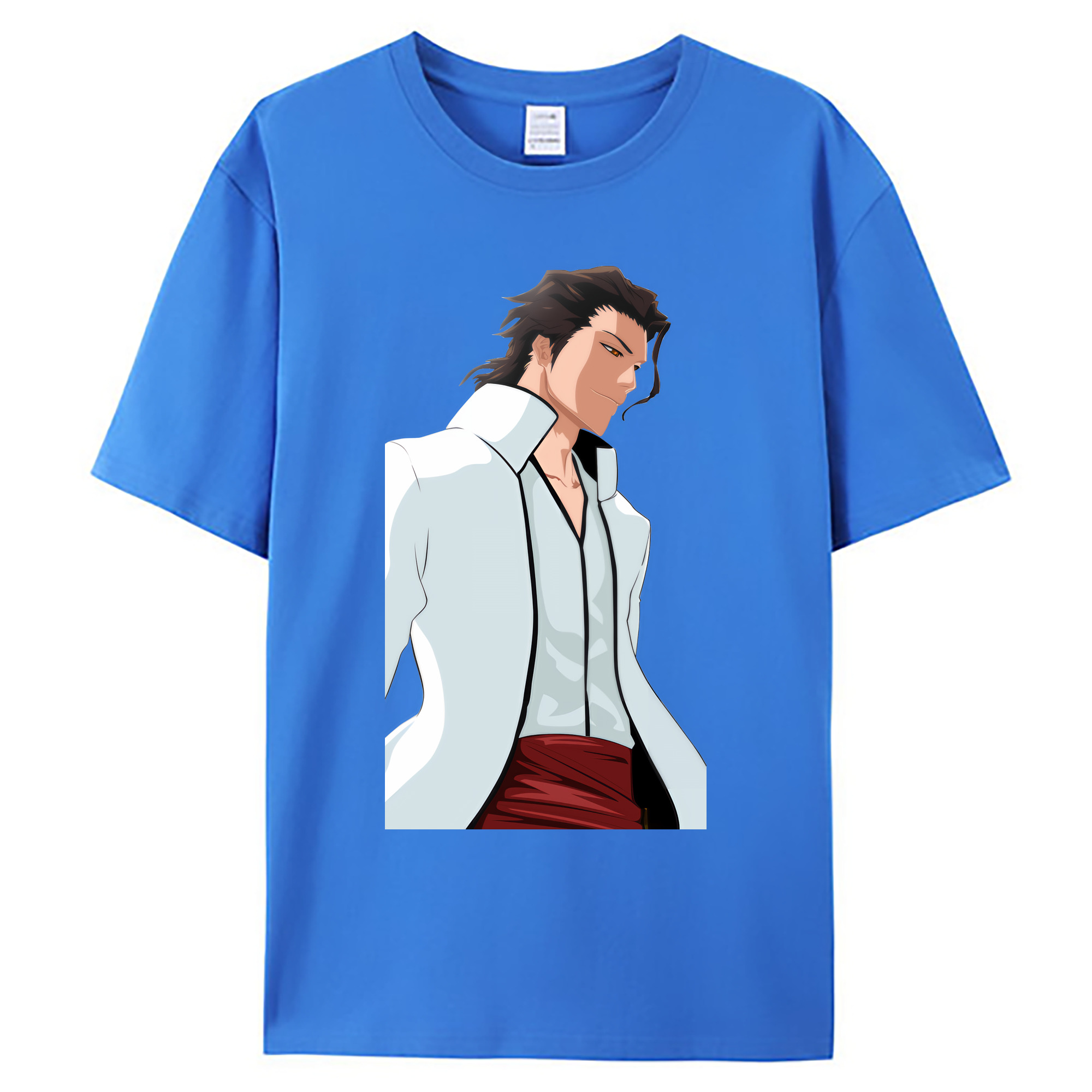 （画像用） ブリーチ 藍染 惣右介（あいぜん そうすけ） BLEACH Aizen Sousuke 綿100％ メンズ半袖Tシャツ｜肌触りやわらか＆通気性