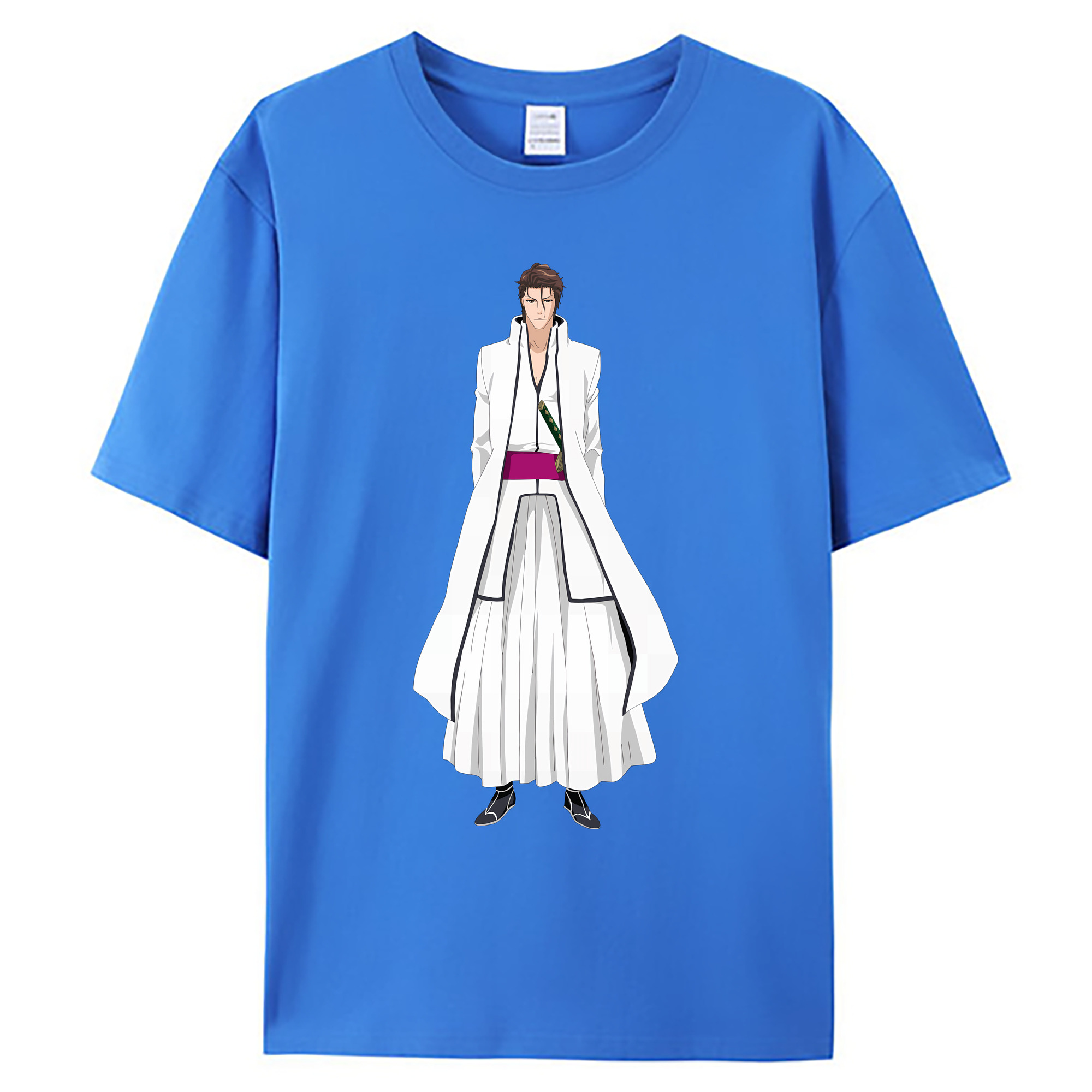 （画像用） ブリーチ 藍染 惣右介（あいぜん そうすけ） BLEACH Aizen Sousuke 綿100％ メンズ半袖Tシャツ｜肌触りやわらか＆通気性